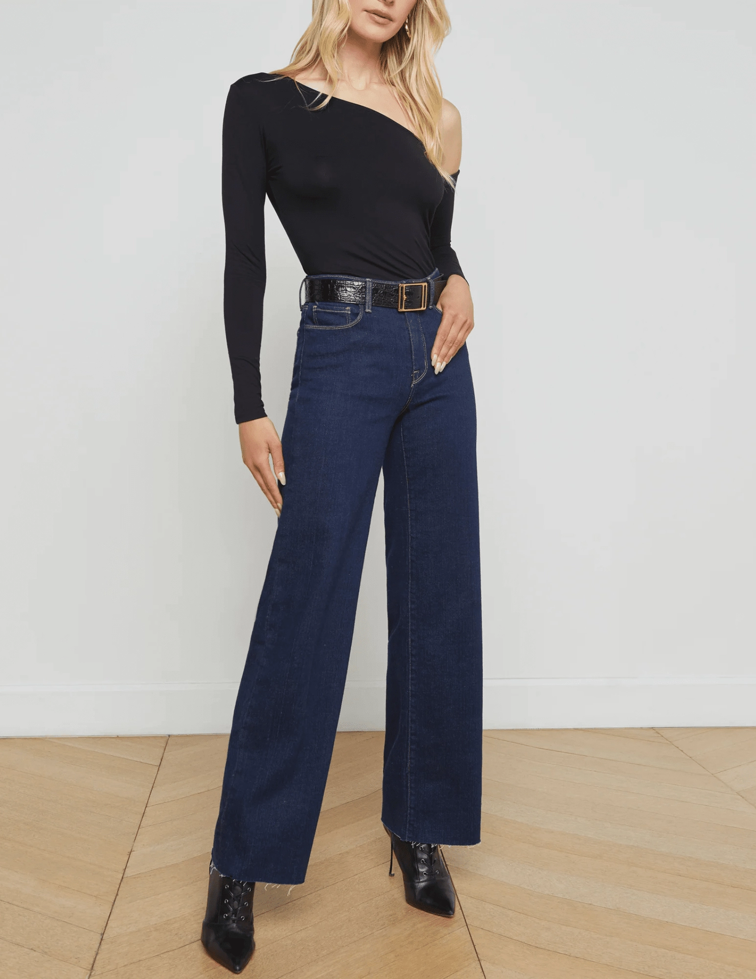 Smart Wardrobe L??AGENCE Scottie High Rise Wide Leg Jeans in Koval