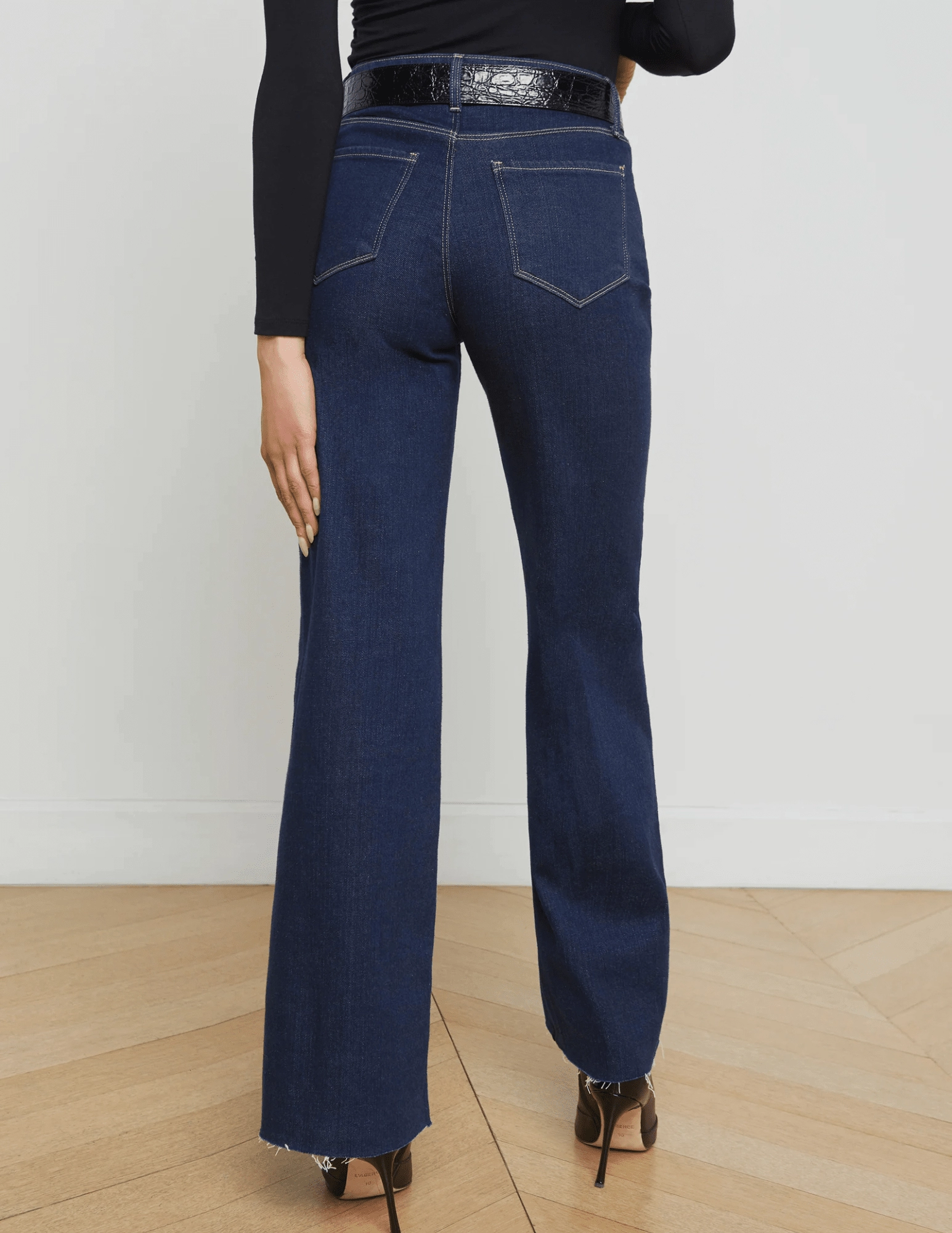 Stretchy Material Stretchable Comfort L??AGENCE Scottie High Rise Wide Leg Jeans in Koval