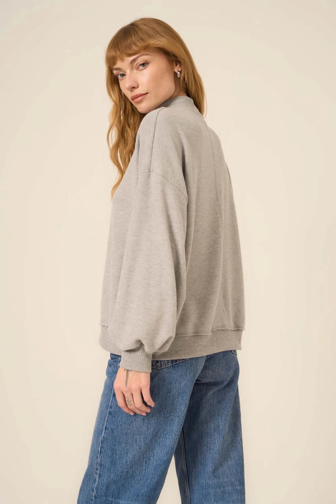 Layered Shoulder Love Language Mock Neck Top
