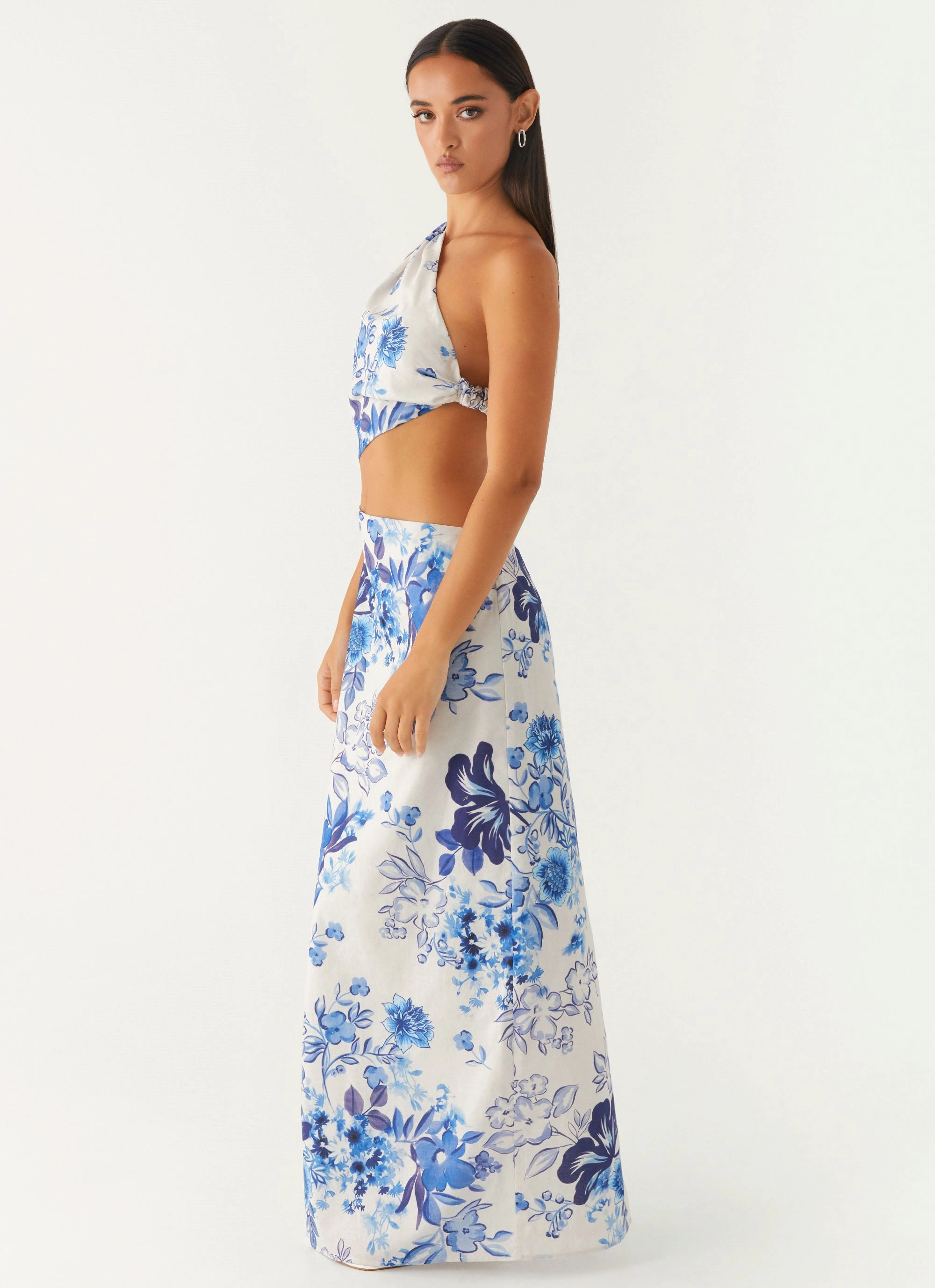 All Summer Long Maxi Dress - Serene Sky Floral Nature Glow