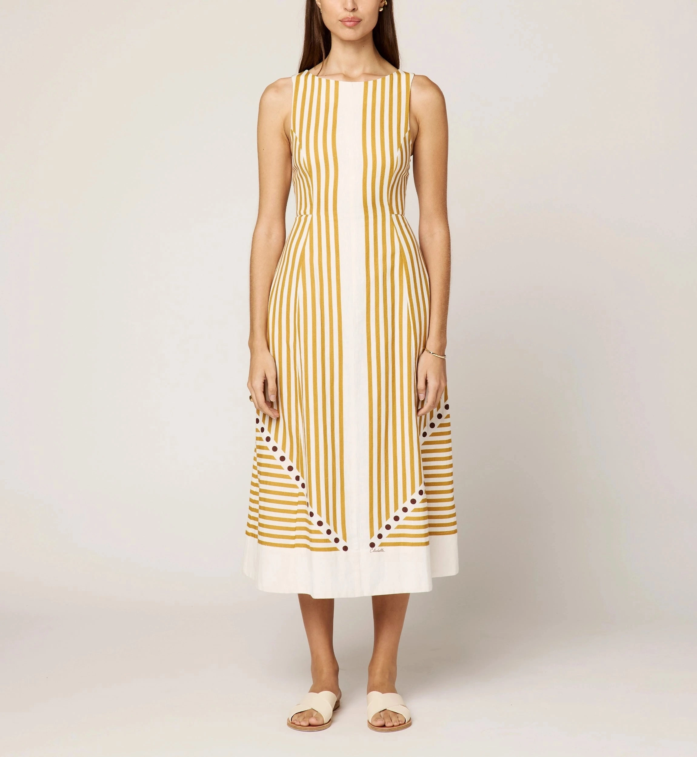 Gentle Texture Cozy Design Rhiannon Ankle Dress | Lusso Stripe