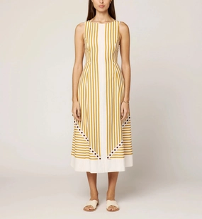 Rhiannon Ankle Dress | Lusso Stripe Professional Look