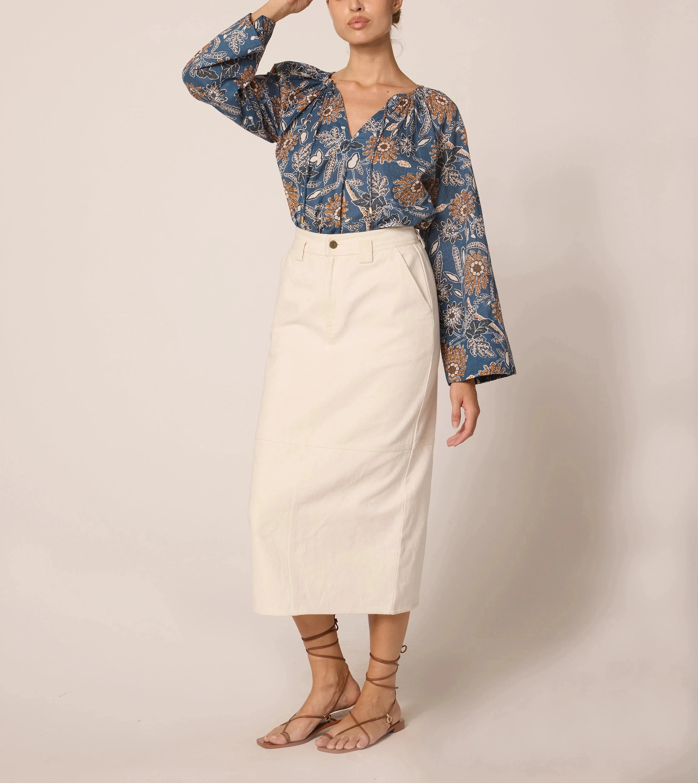 Drop Shoulder Cut Microfiber Material Allison Blouse | Magnolia