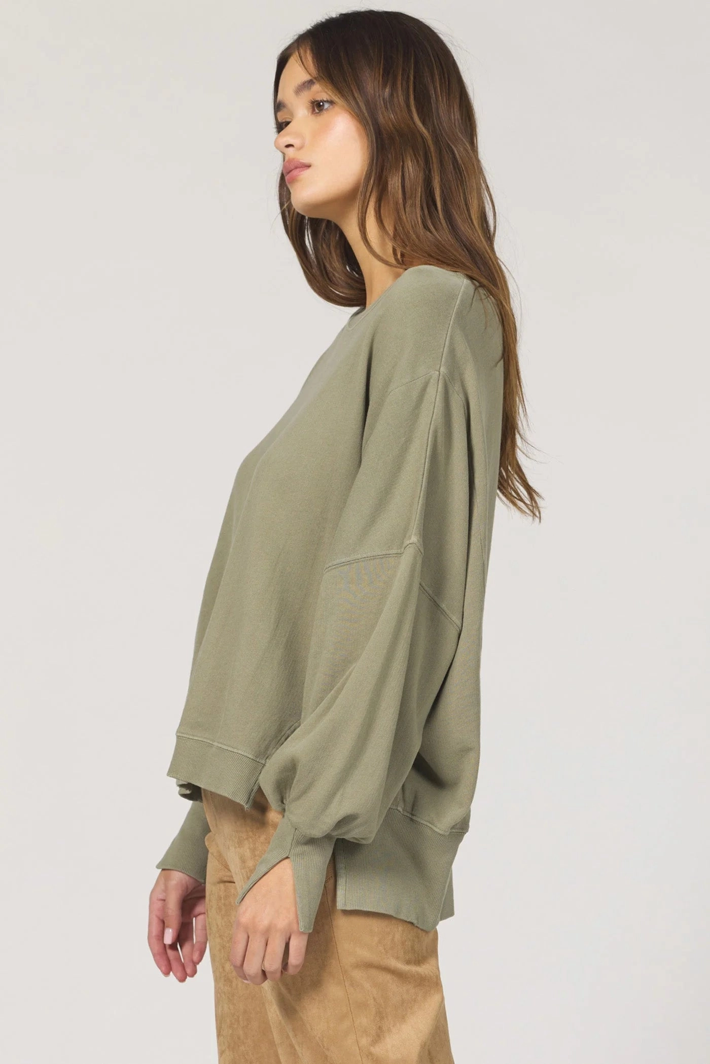 Contemporary Cut Trenton Pullover Top - Vetiver