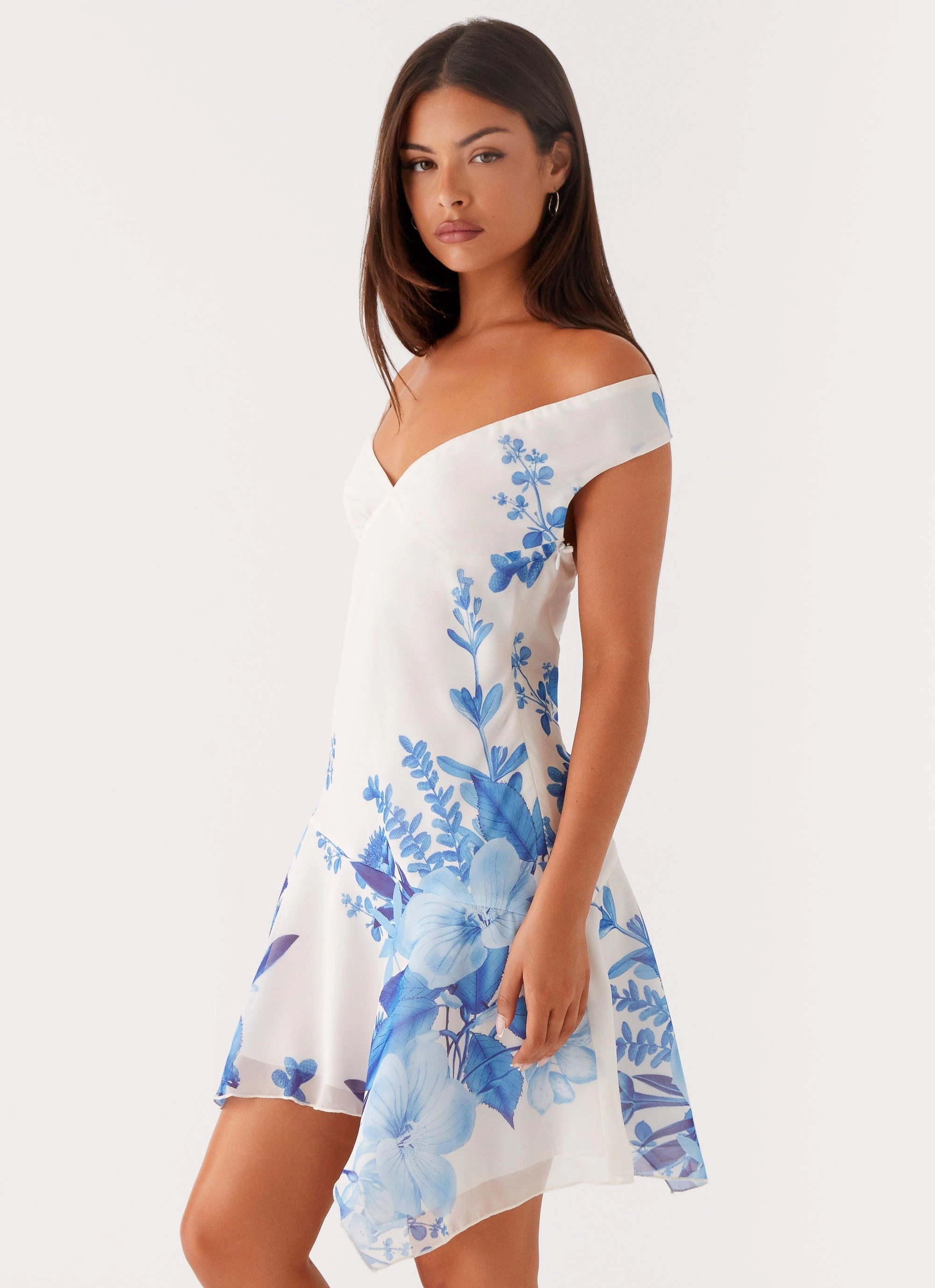 Alma Mini Dress - Blue Floral Print Stylish Touch Versatile occasion dress