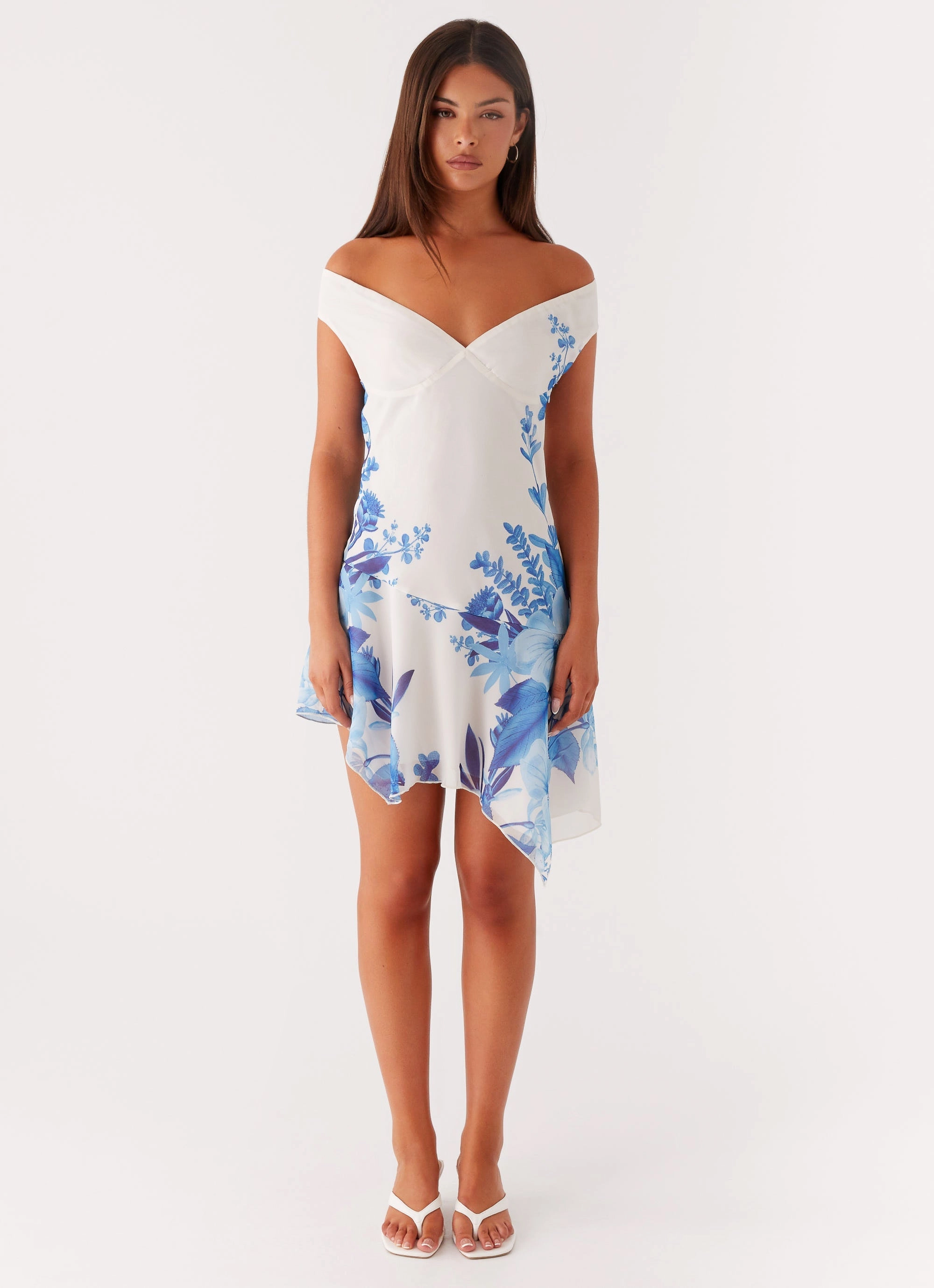 Timeless Comfort Wear Alma Mini Dress - Blue Floral Print