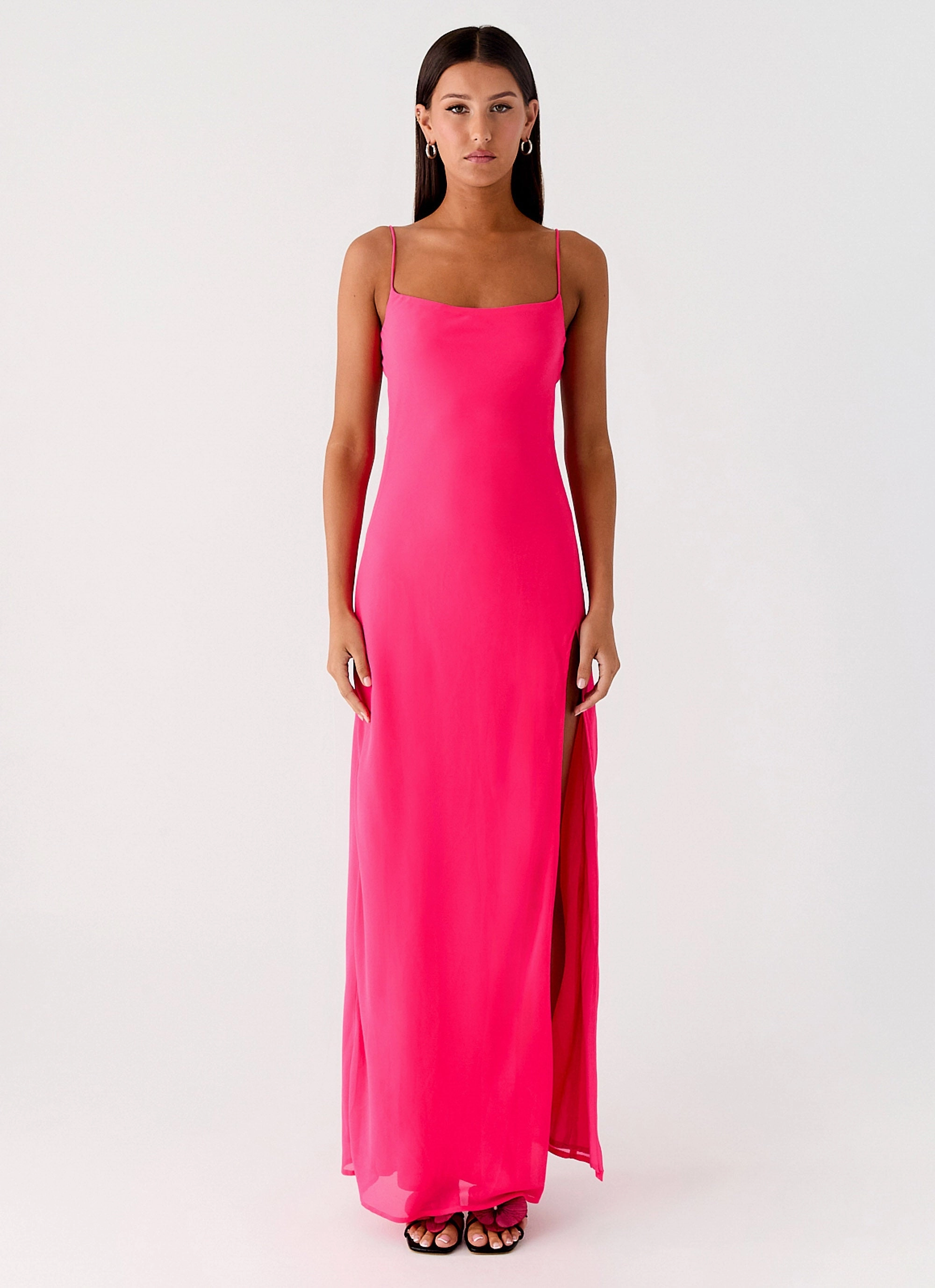 Formal Occasion Light Layers Alouette Maxi Dress - Fuchsia
