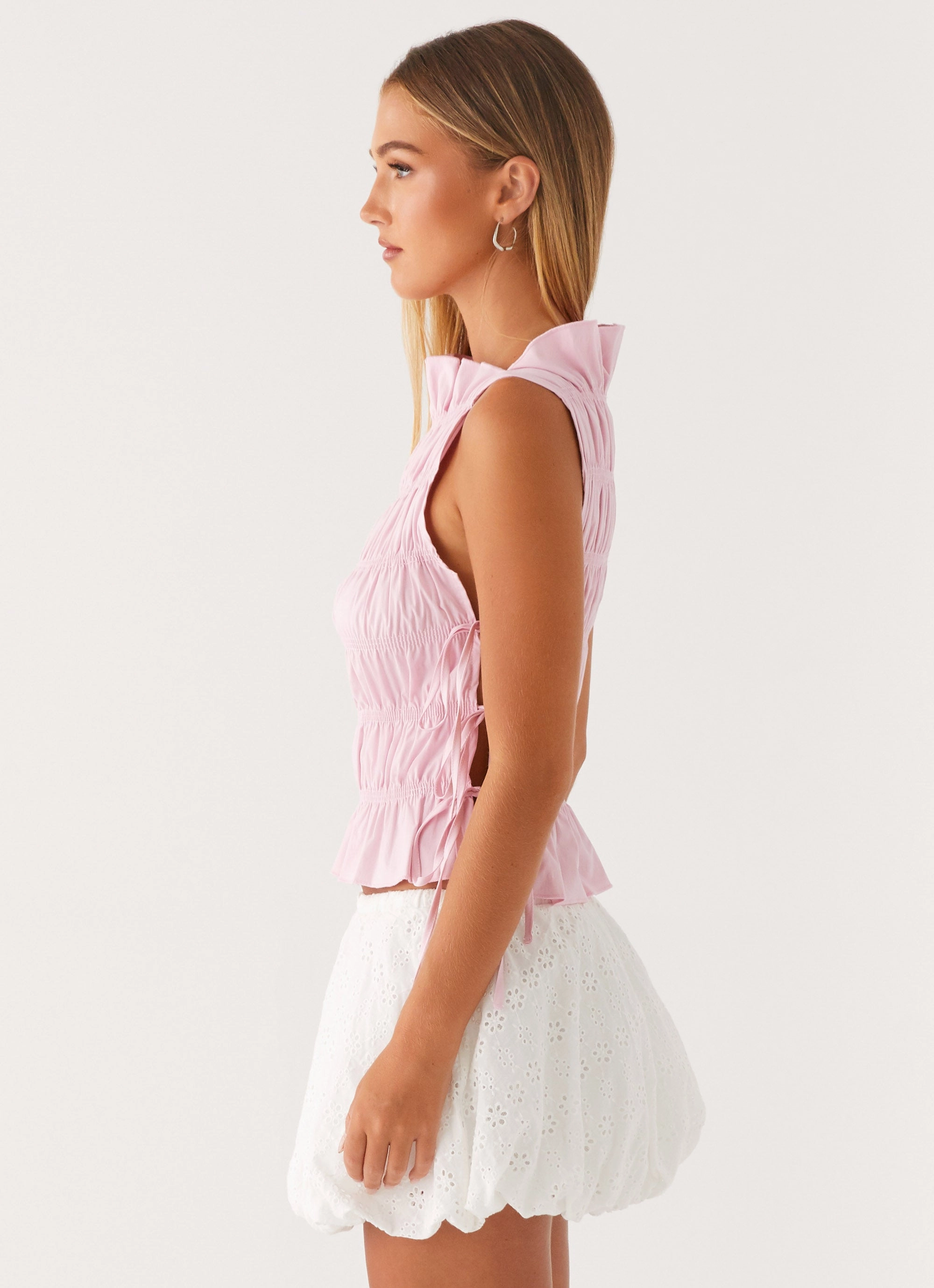 Everyday Style Alysa Shirred Top - Pink