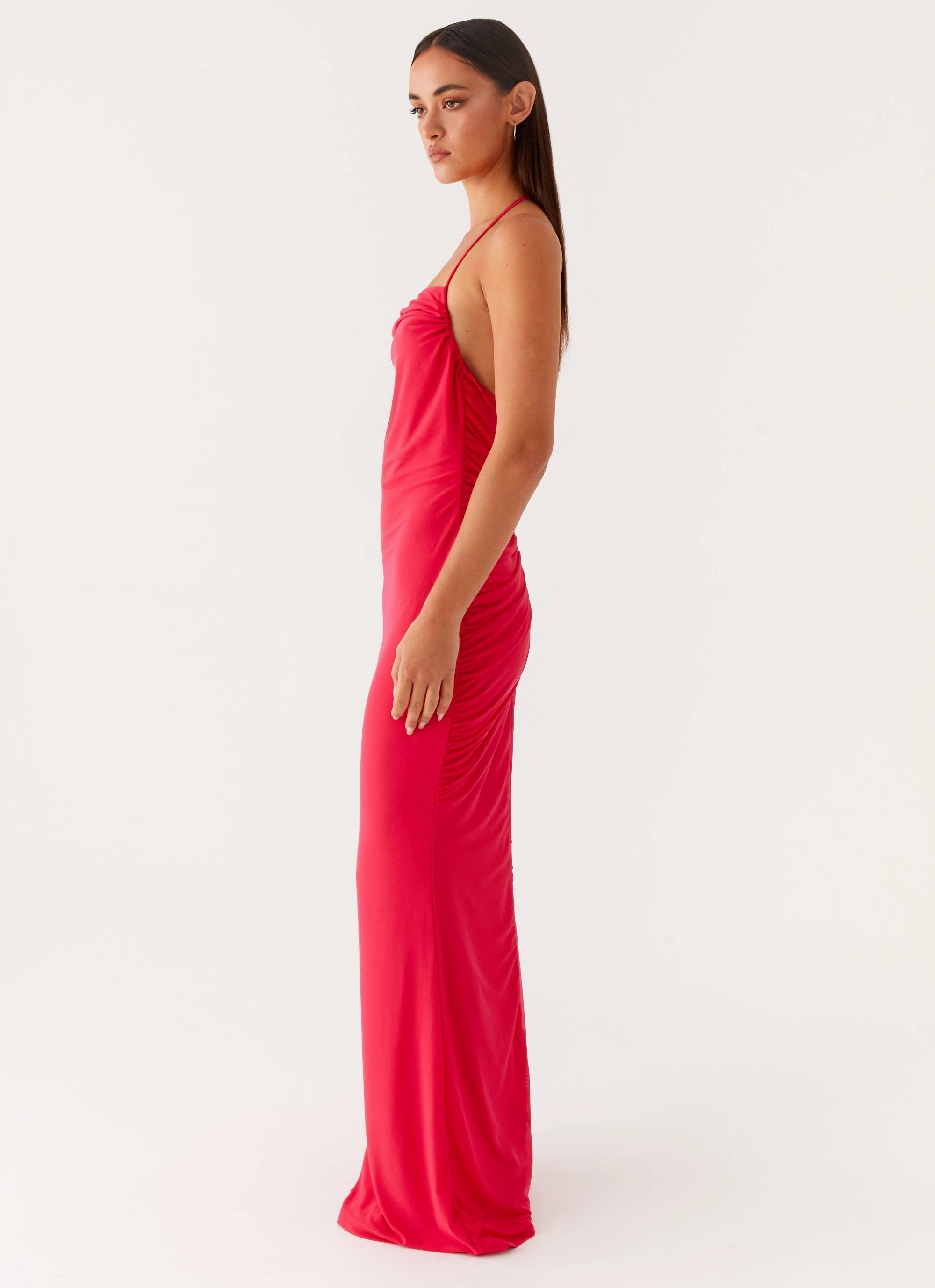 Amari Maxi Dress - Raspberry Flattering Shape
