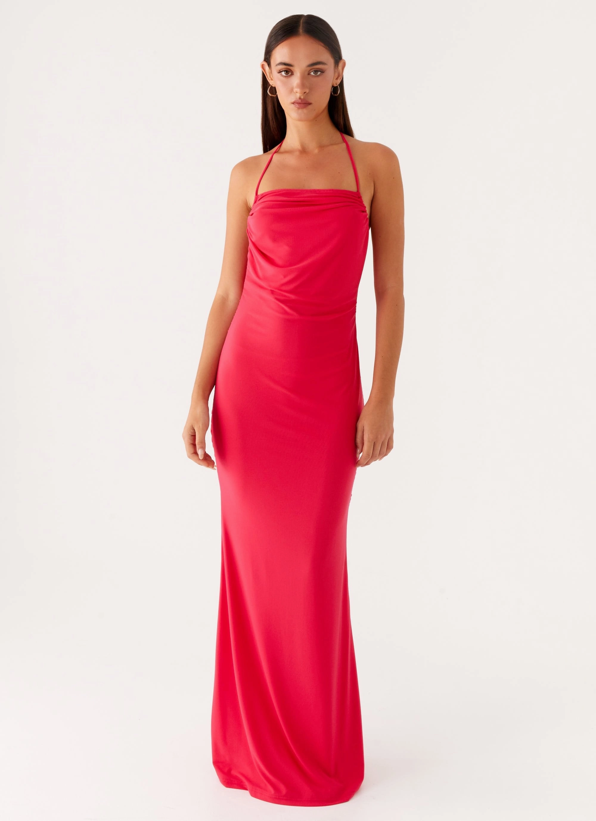 Amari Maxi Dress - Raspberry Sophisticated Cut Soft Layering