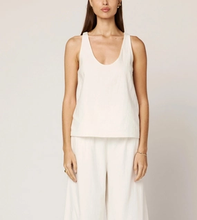 Ambesia Tank | Ivory FlatlockStitching