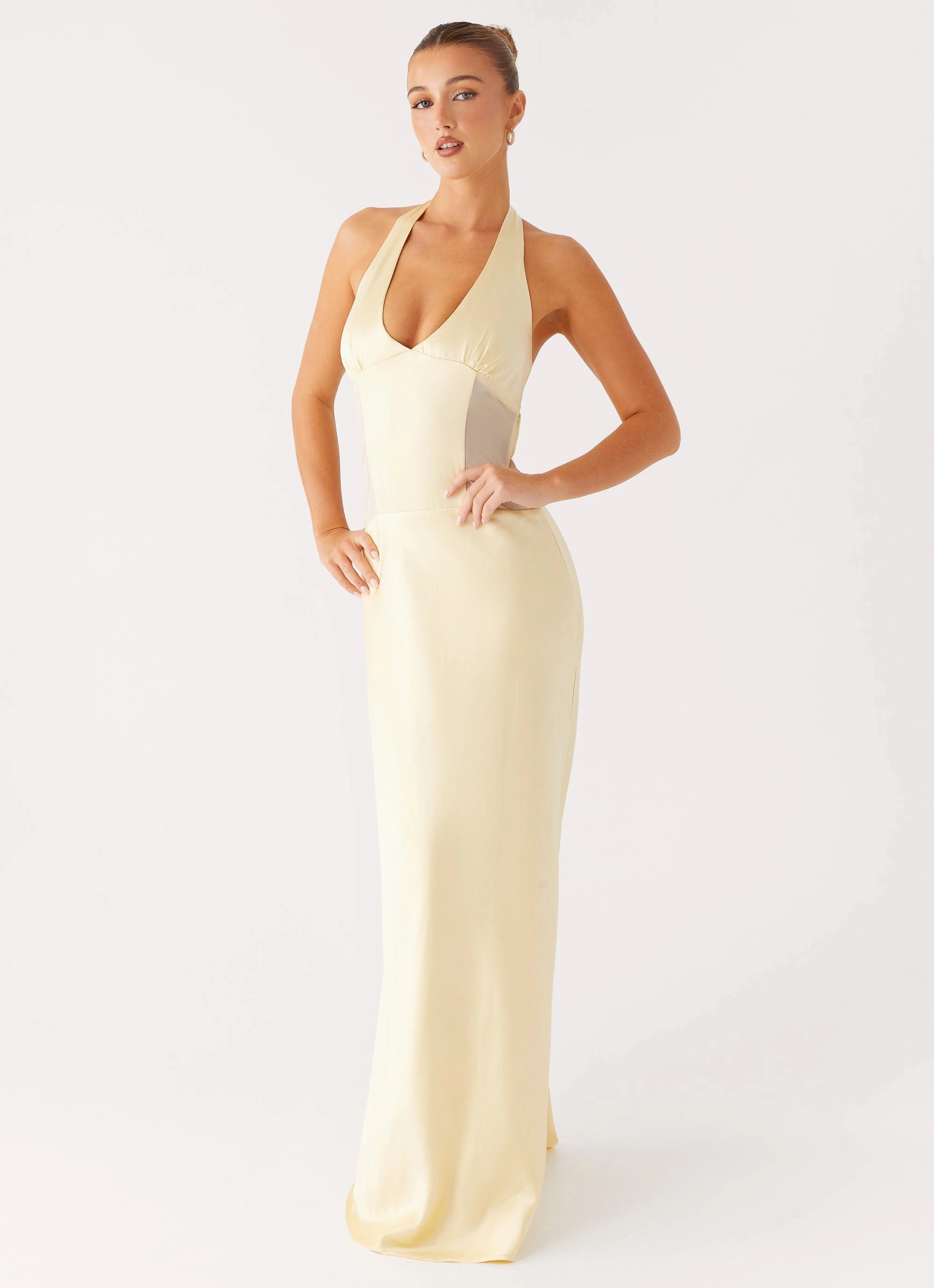 Fit Vibe Ambre Mesh Panel Maxi Dress - Yellow