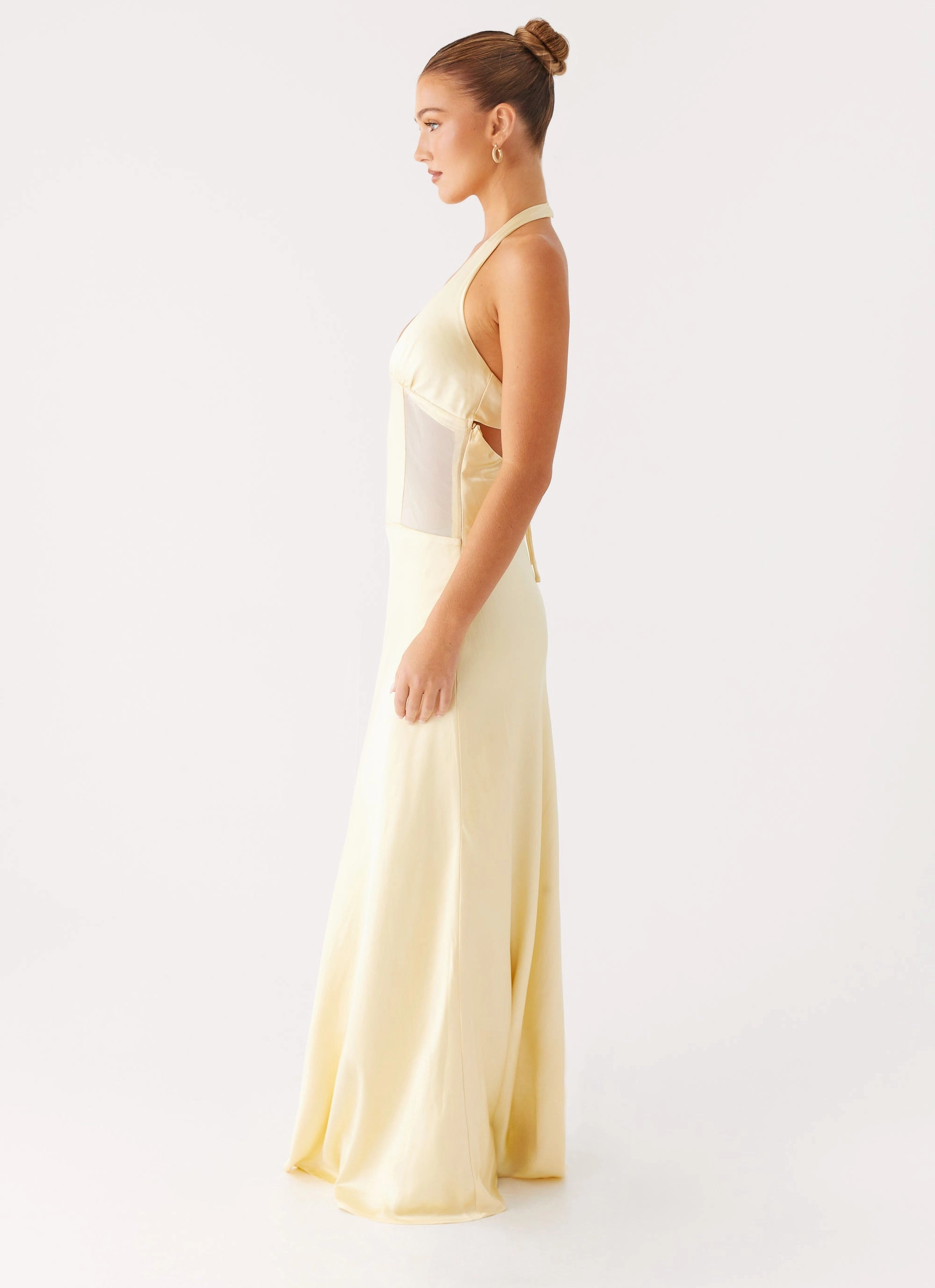 Vacation Vibes Ambre Mesh Panel Maxi Dress - Yellow