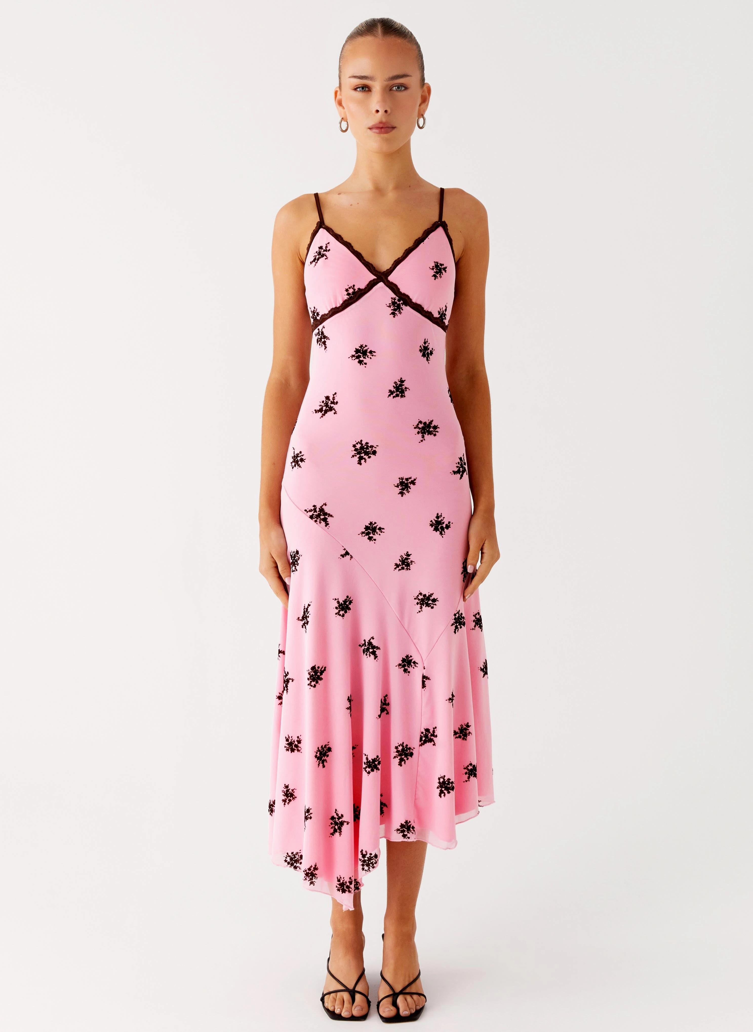 Amelia Midi Dress - Pink Evening Tone Classic Cut