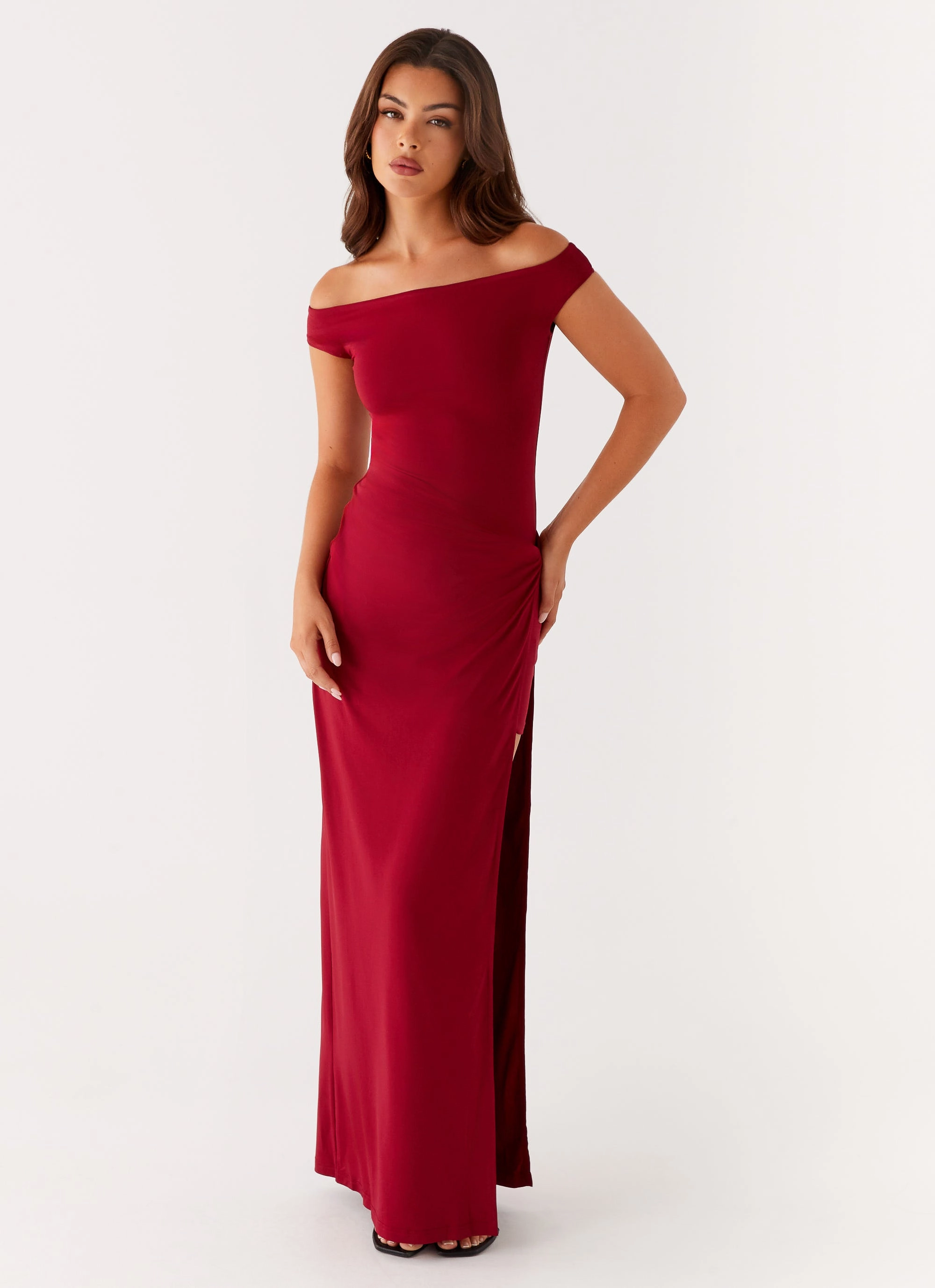 Amerie Maxi Dress - Maroon Comfy and Relaxed Smile Feel