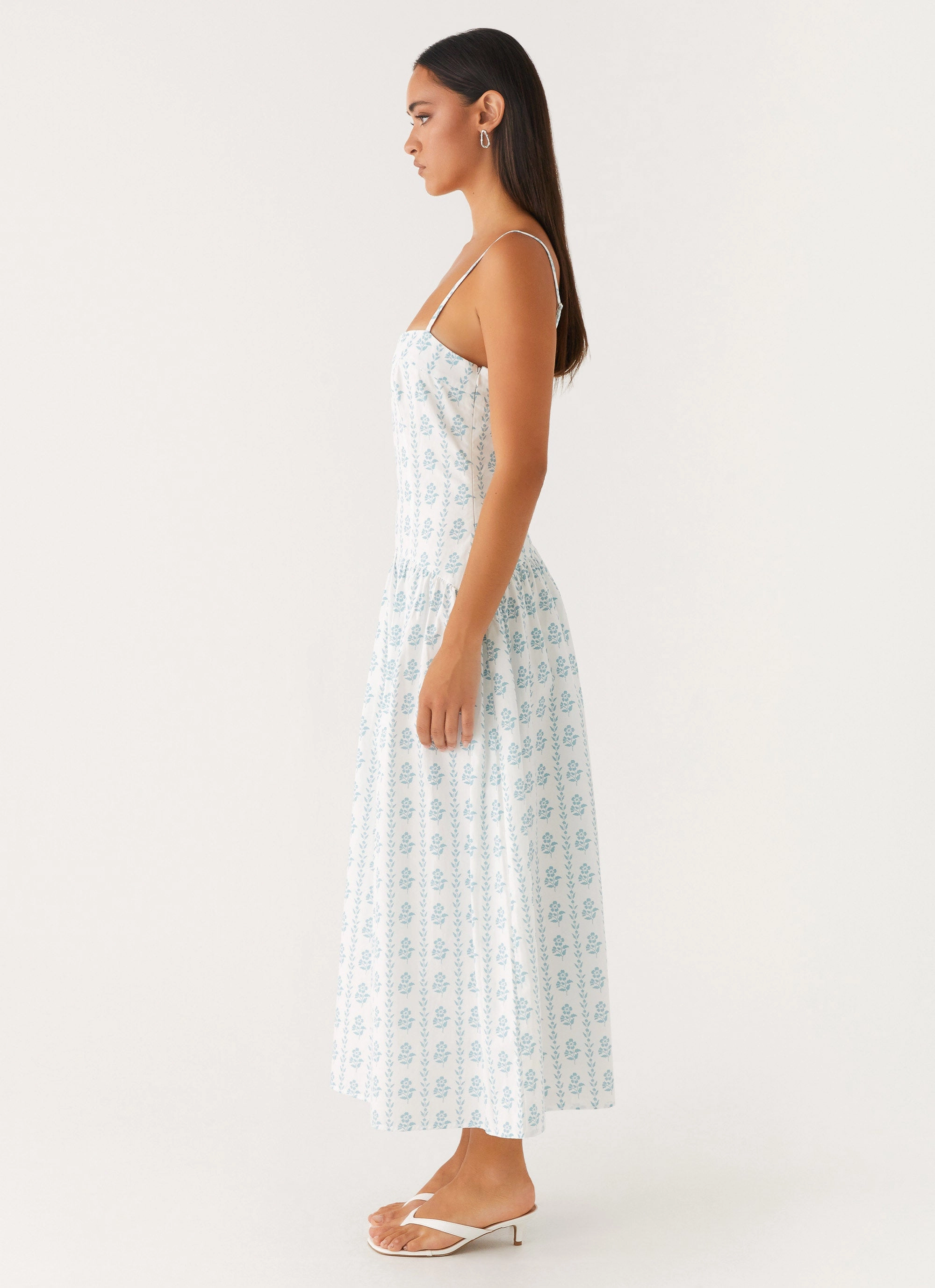Amelie Midi Dress - Sweet Daydream Print Trendy Layering