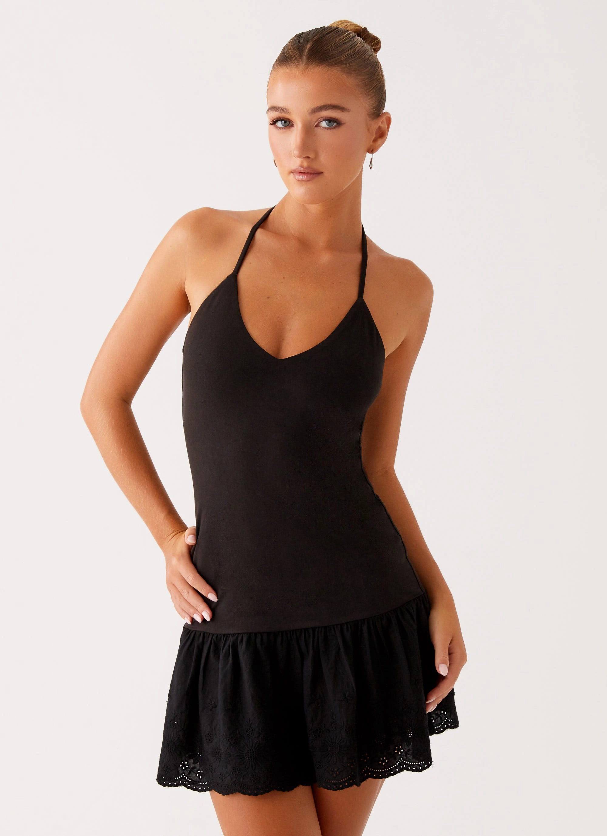 Amsterdam Mini Dress - Black Feminine Movement Slender Look