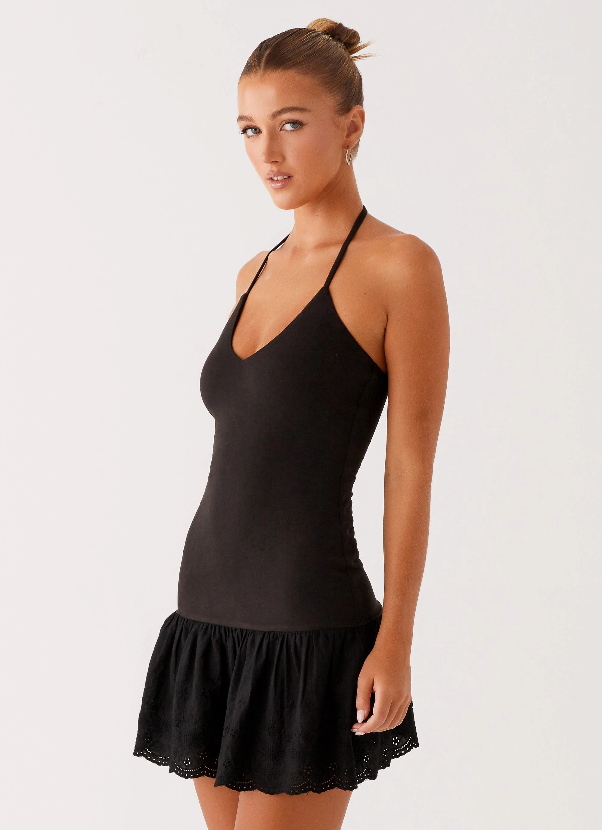 Amsterdam Mini Dress - Black Polished Fit