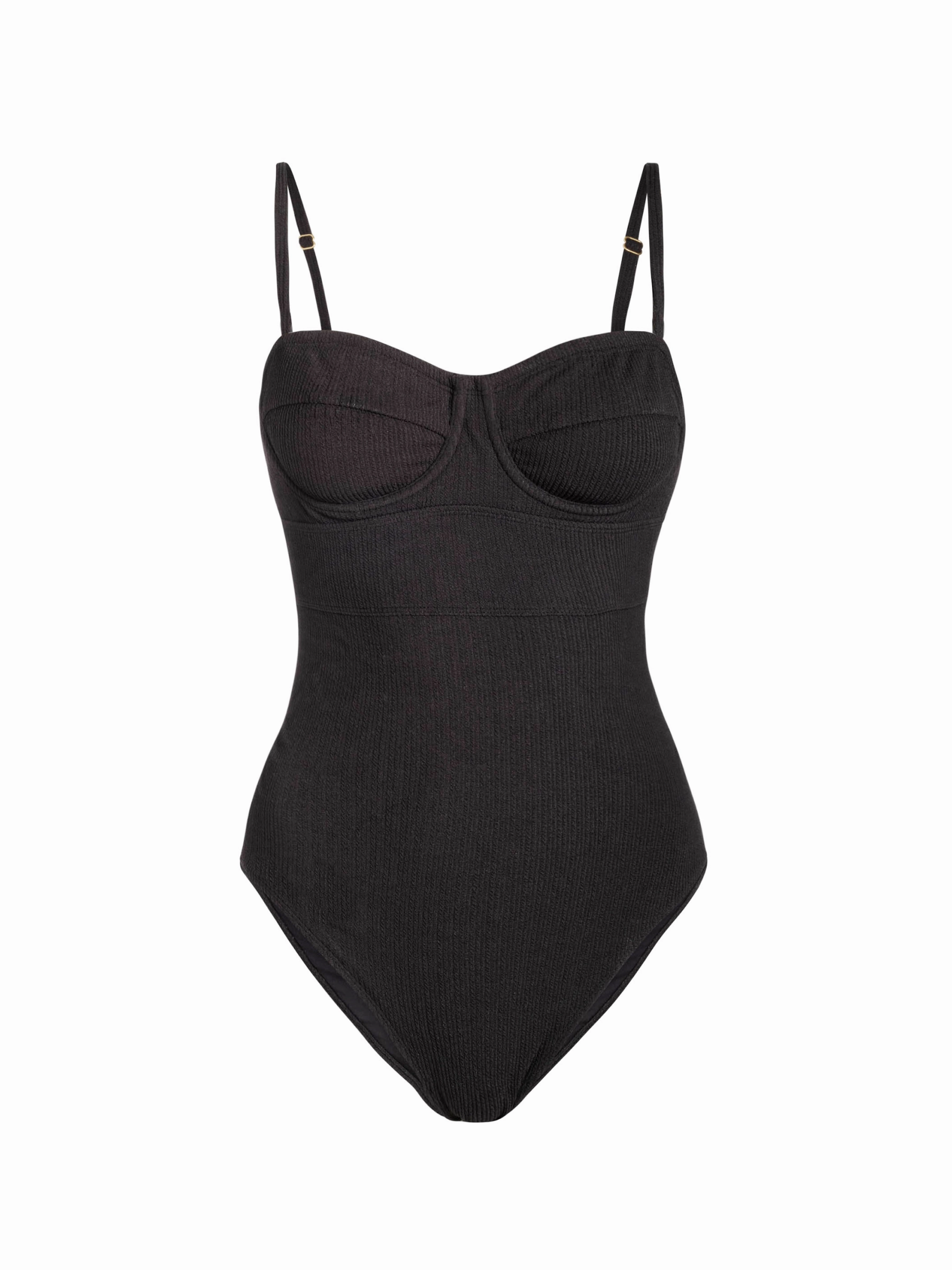 Layering Piece Vacation Ready Anabel One Piece In Black Texture