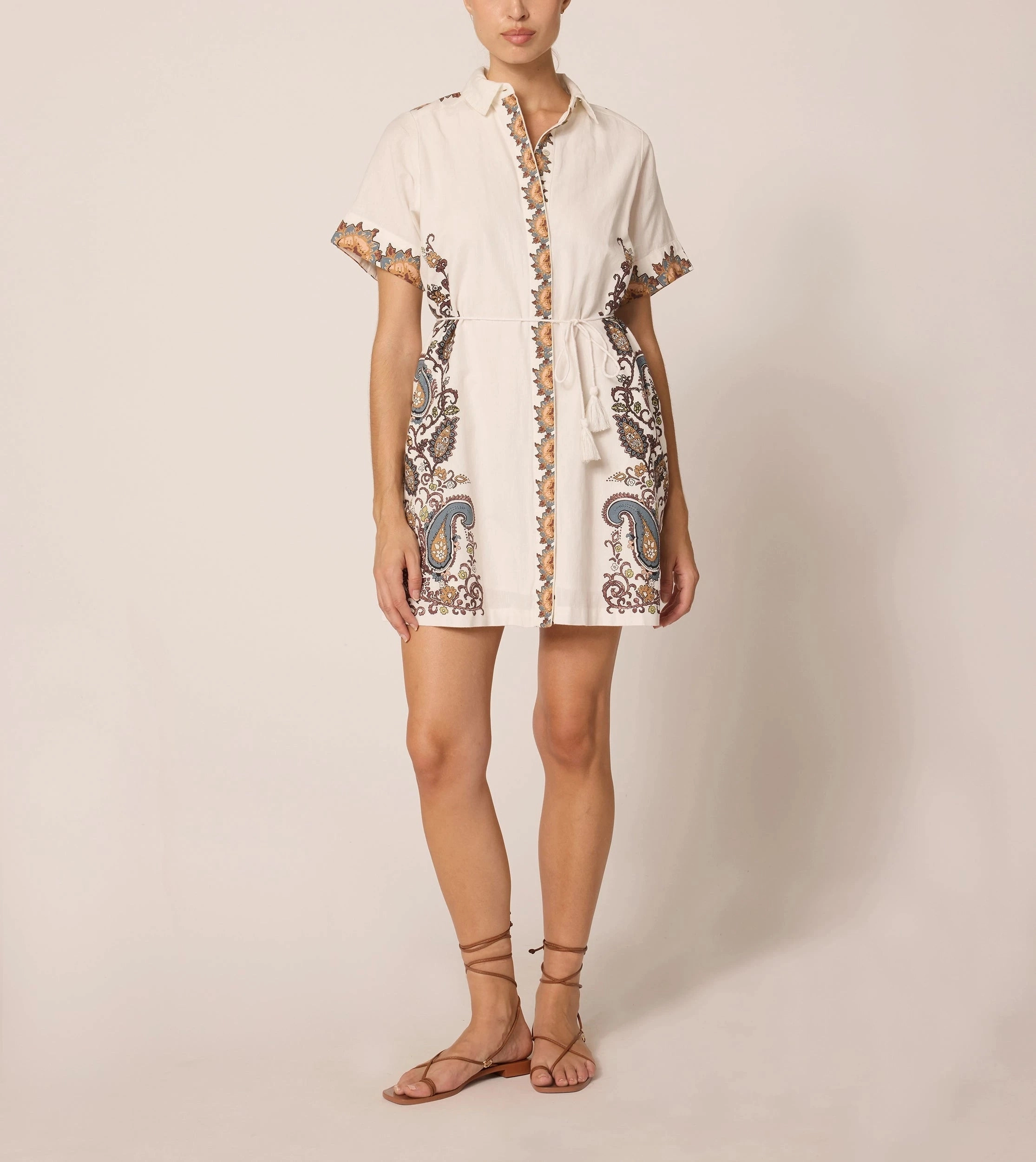 Multi Panel Design Anahita Mini Dress | Veneto Paisley