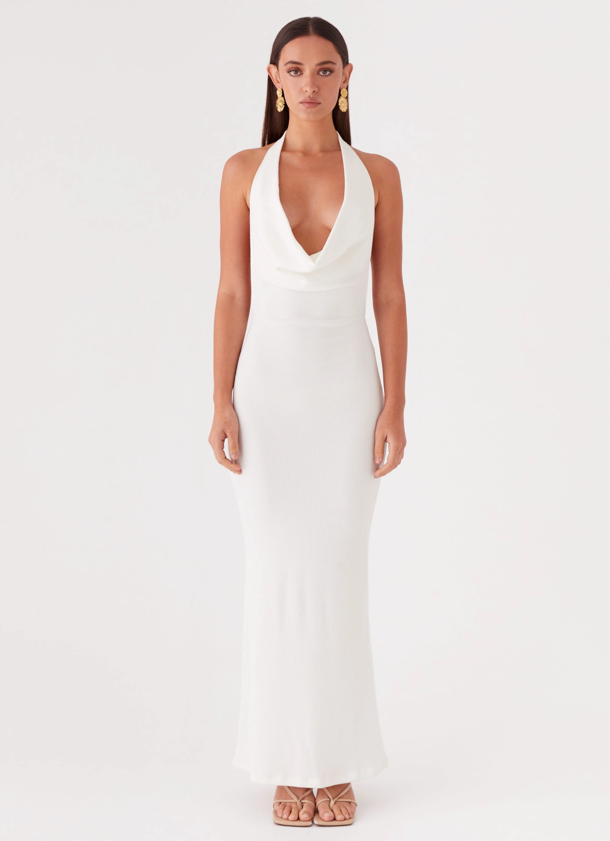 Anella Maxi Dress - White Soft Cut Polished Motion