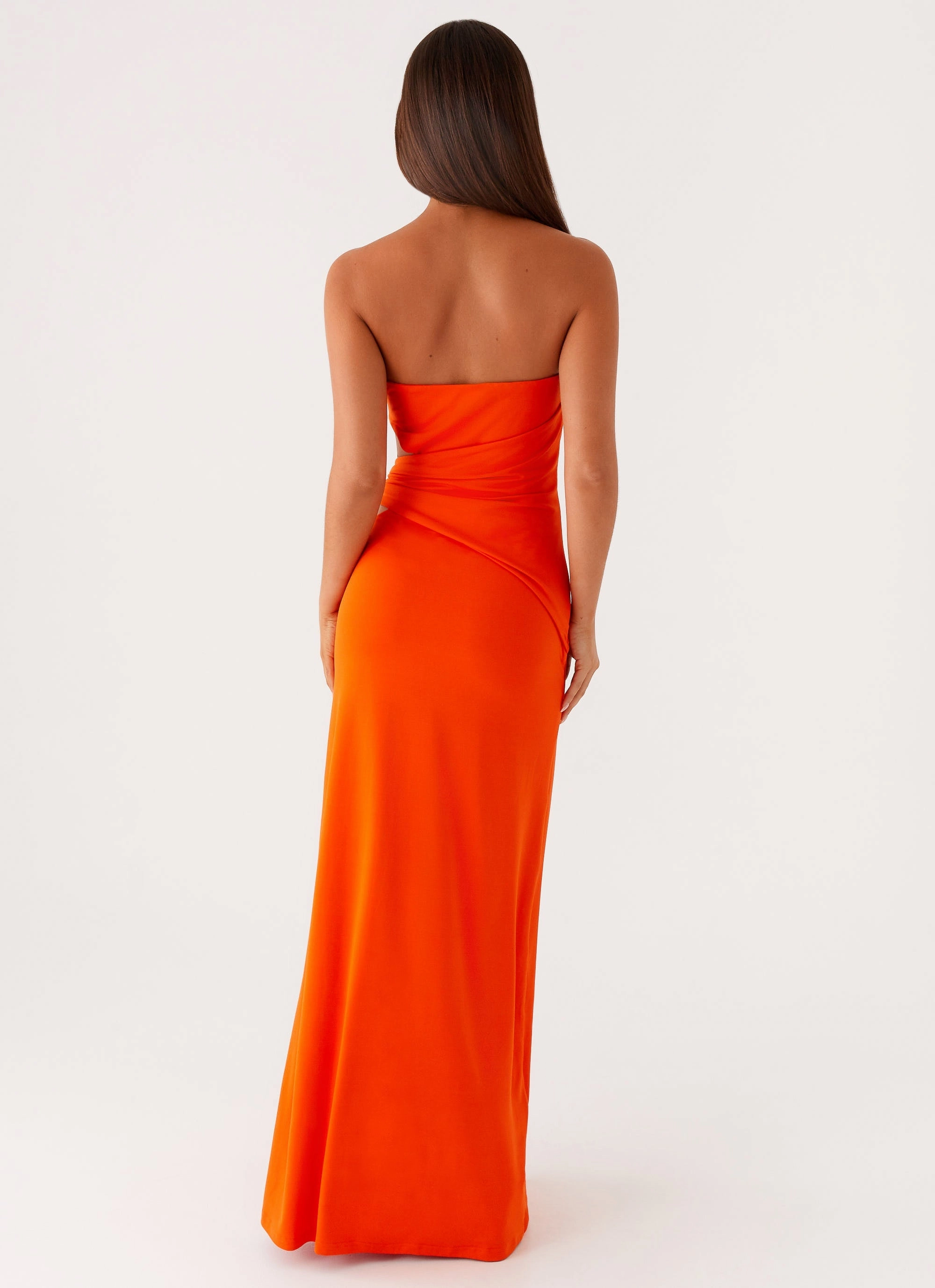 Anetta Maxi Dress - Orange Cozy Silhouette