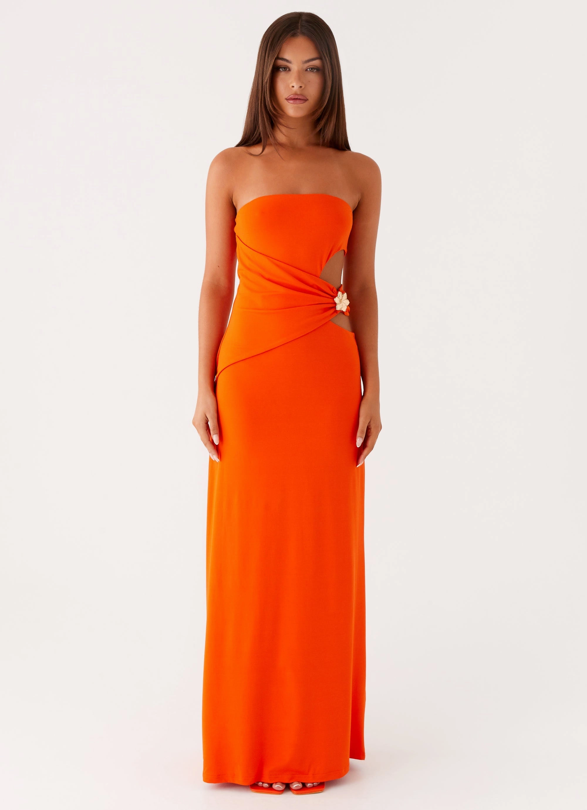 Anetta Maxi Dress - Orange Comfort and Elegance Brunch Glow
