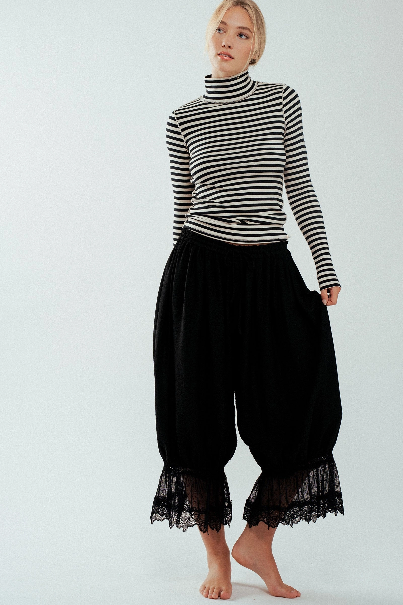 Angelic Bloomer Pants - Black Soft Feel Relaxed Wearable