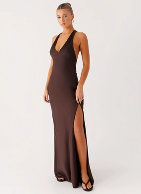 Comfortable outdoor wear Angie Maxi Dress - Chocolate