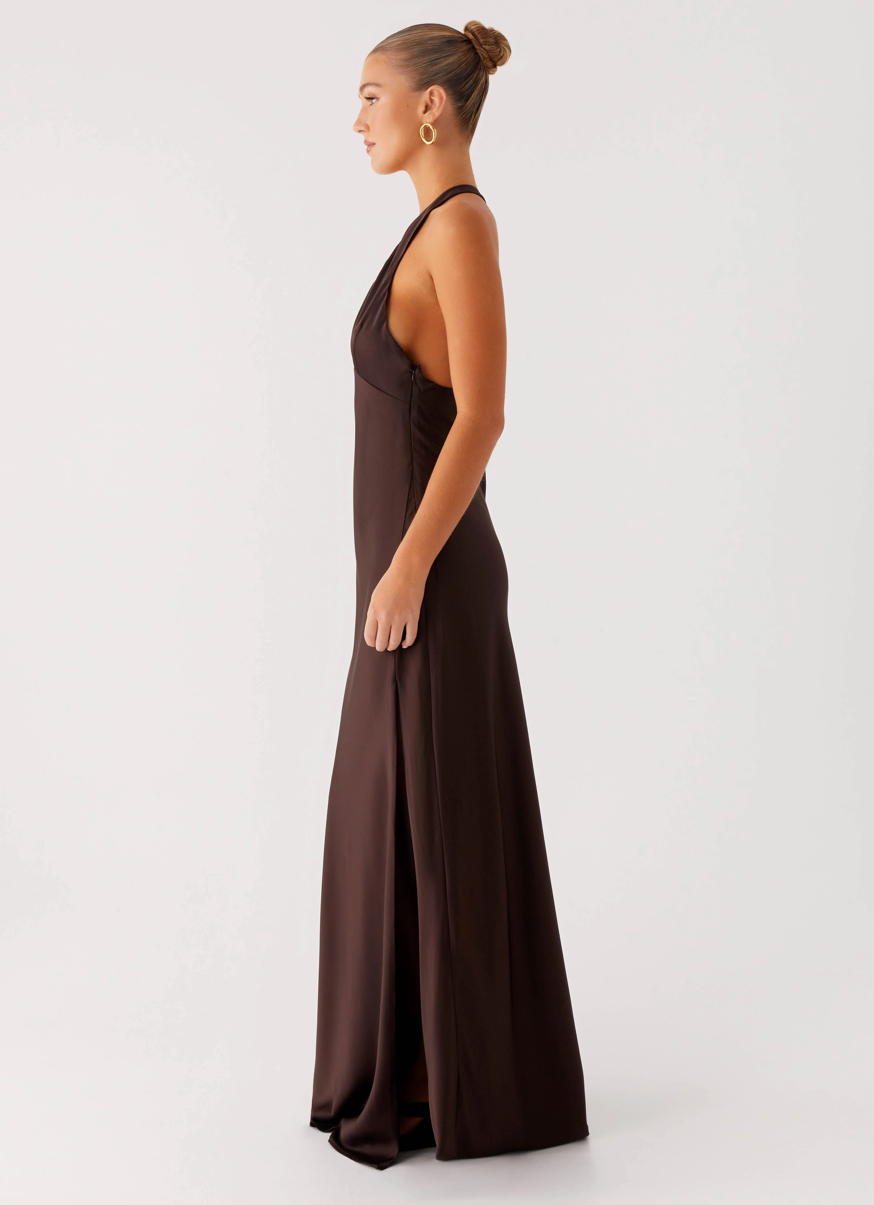 Angie Maxi Dress - Chocolate Striped-Pattern
