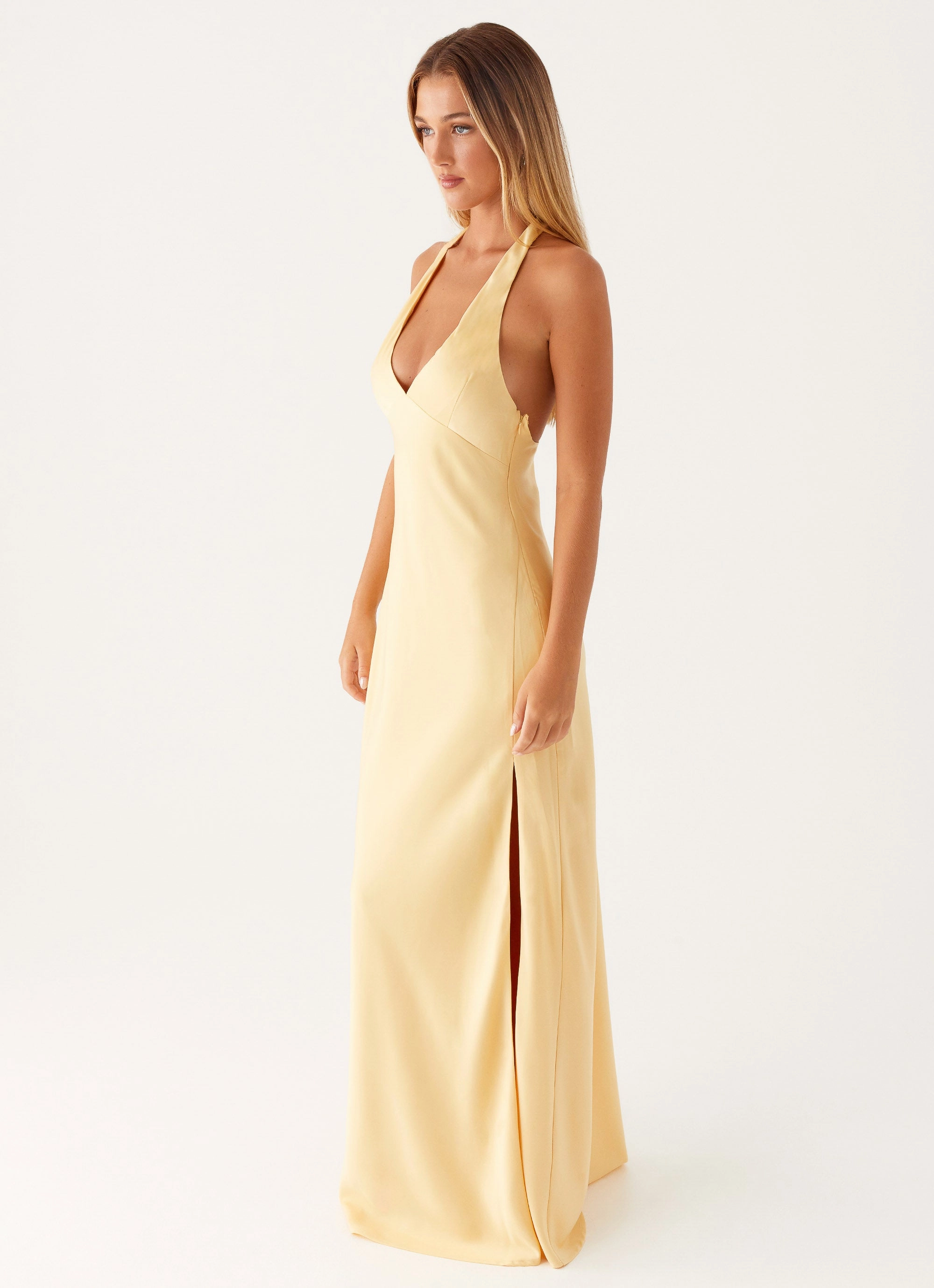 Sage Glow Loose Flow Angie Maxi Dress - Yellow