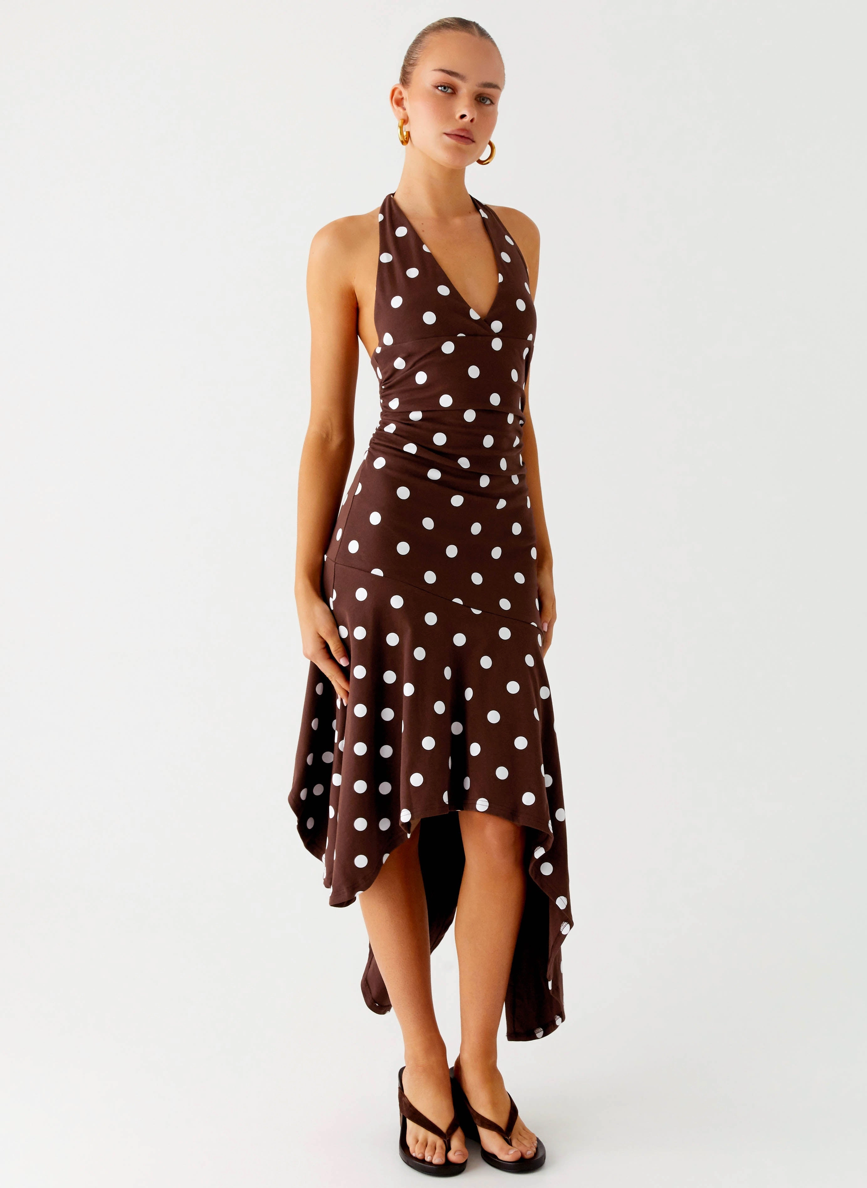 Effortless Wear Keylani Halter Midi Dress - Chocolate
