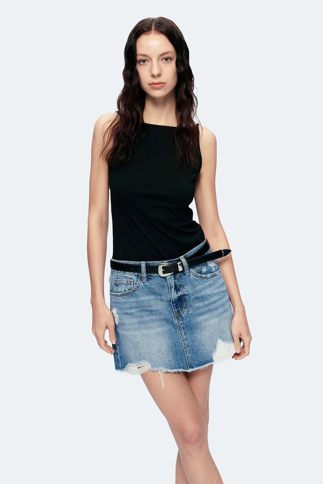 Modular Attachment Anna Distressed Mini Skirt
