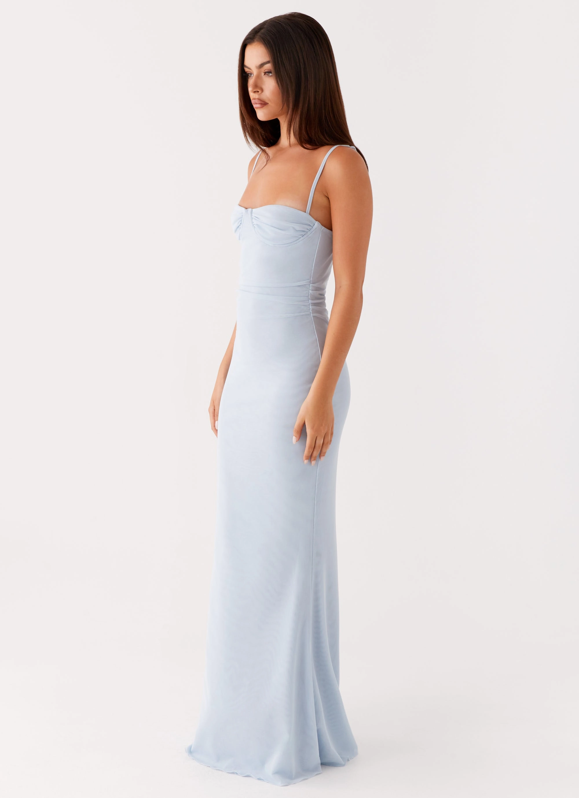 Slit-Hem Anna Sophia Maxi Dress - Blue