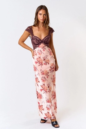 Anna Velvet Lace Maxi Dress Gentle Stitch
