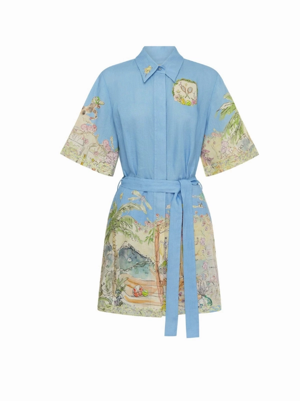 Easy Movement Simplistic Mood Anouk Mini Dress in Sky