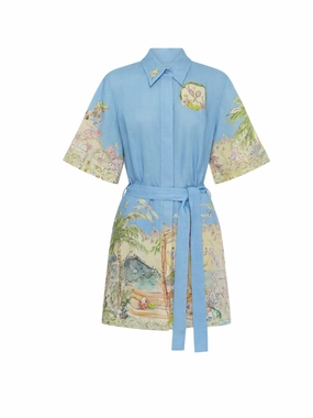 Easy Movement Simplistic Mood Anouk Mini Dress in Sky