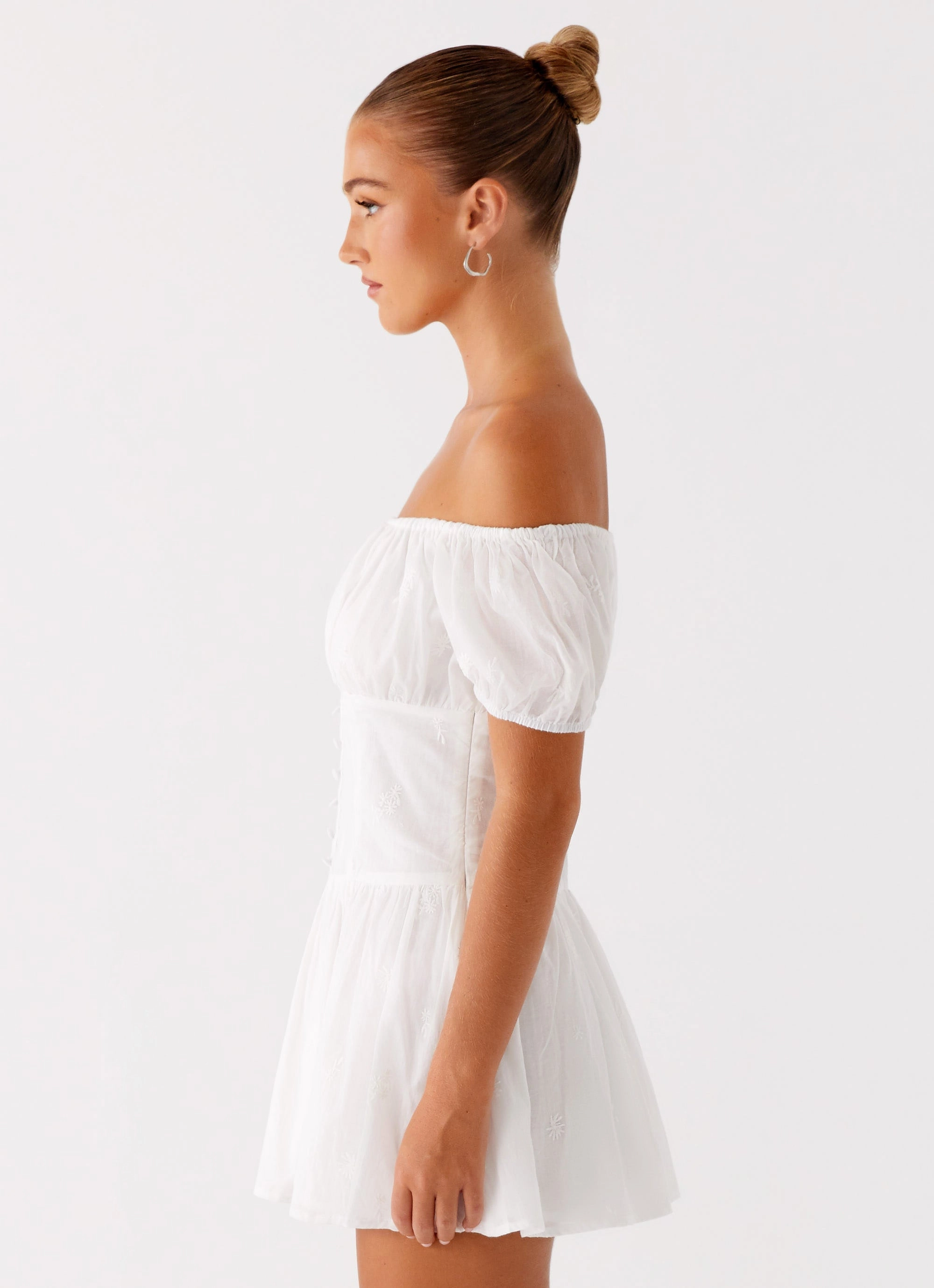 Anthem Mini Dress - Ivory Clean Finish Youth Charm