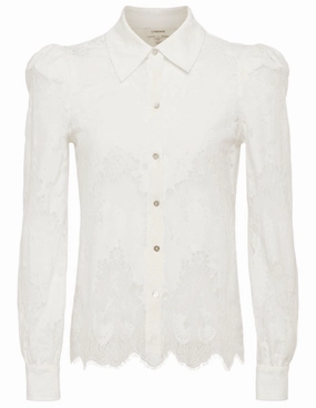 Versatile staple Comfort Layer Wear L'Agence Jenica Chevron Lace Blouse