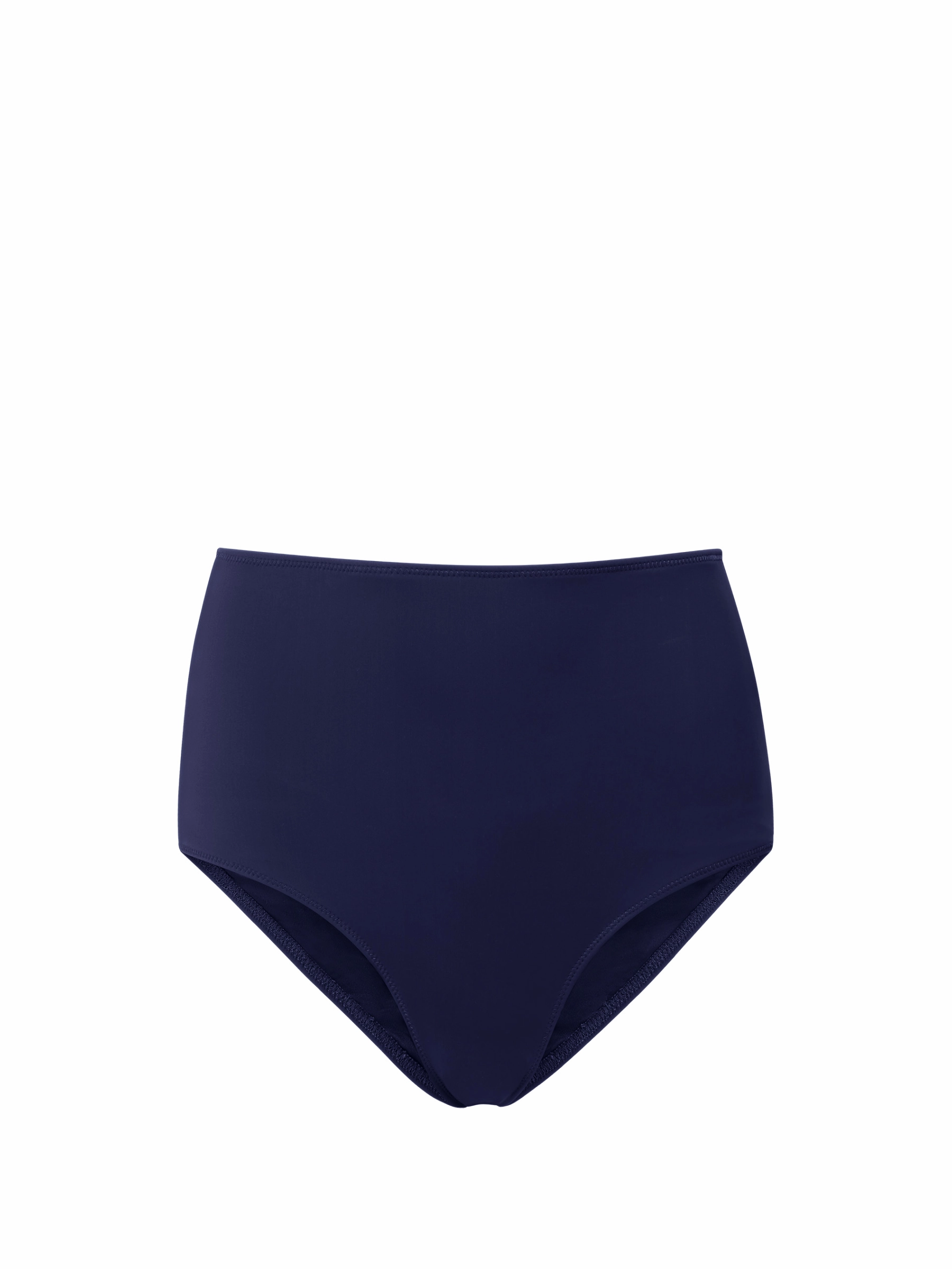 Vacation Swimwear Classic High Waist Bottom Navy Satin
