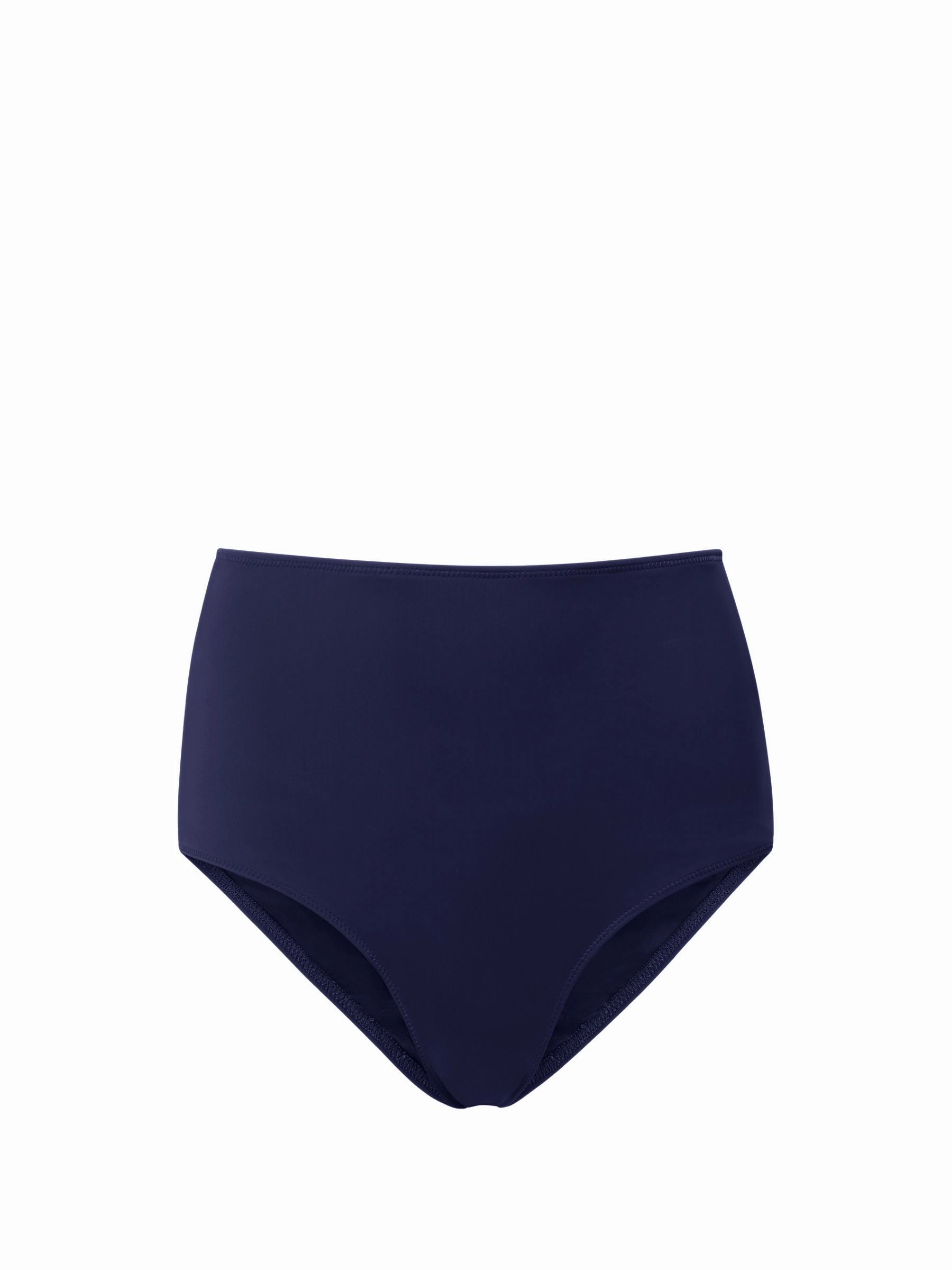 Classic High Waist Bottom Navy Satin Seamless Edge Binding