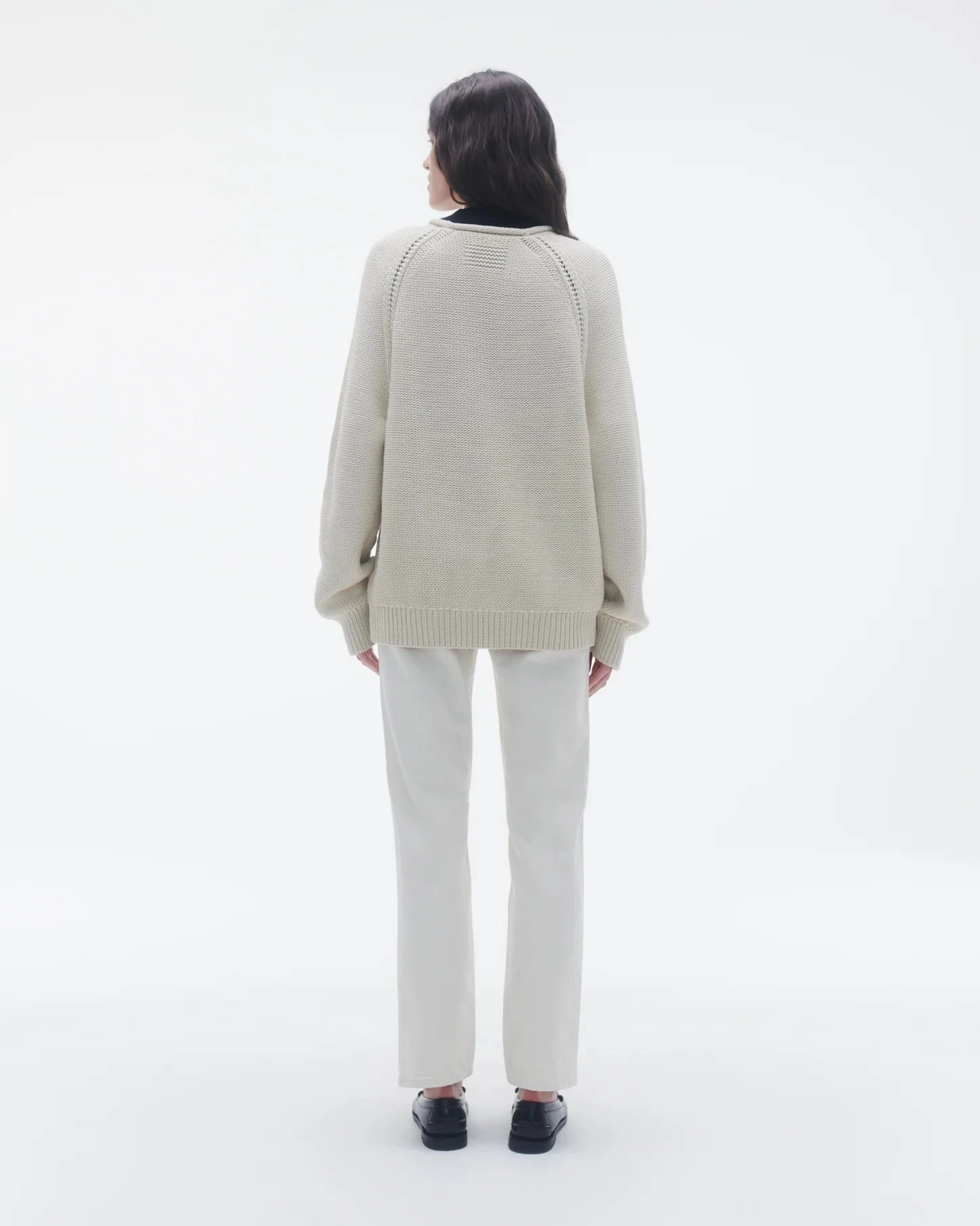 HighDurabilityWeave ReinforcedStitching Island Rollneck in Ecru