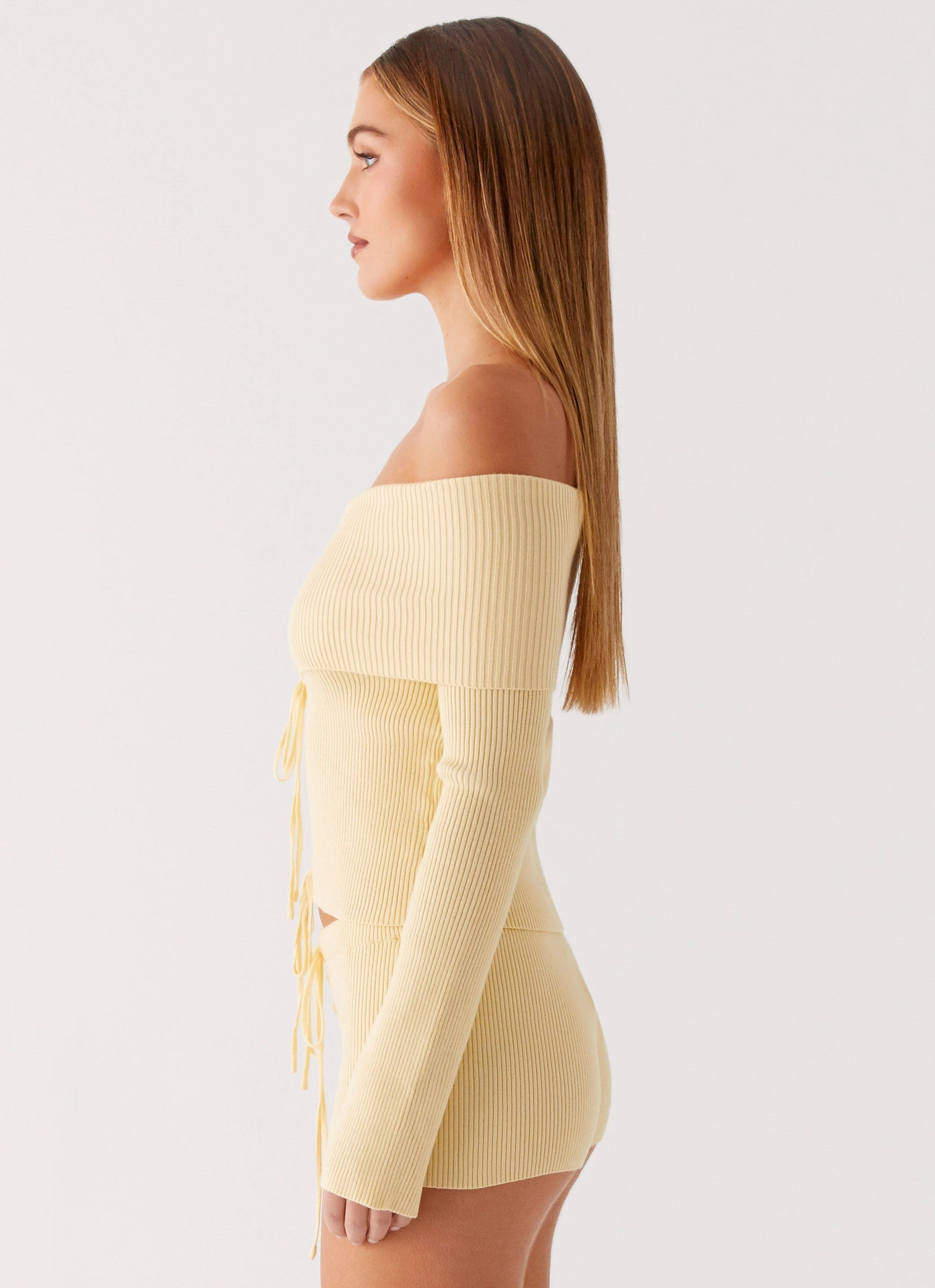 Muted Muse Knit Long Sleeve Top - Yellow Comfortable Layer