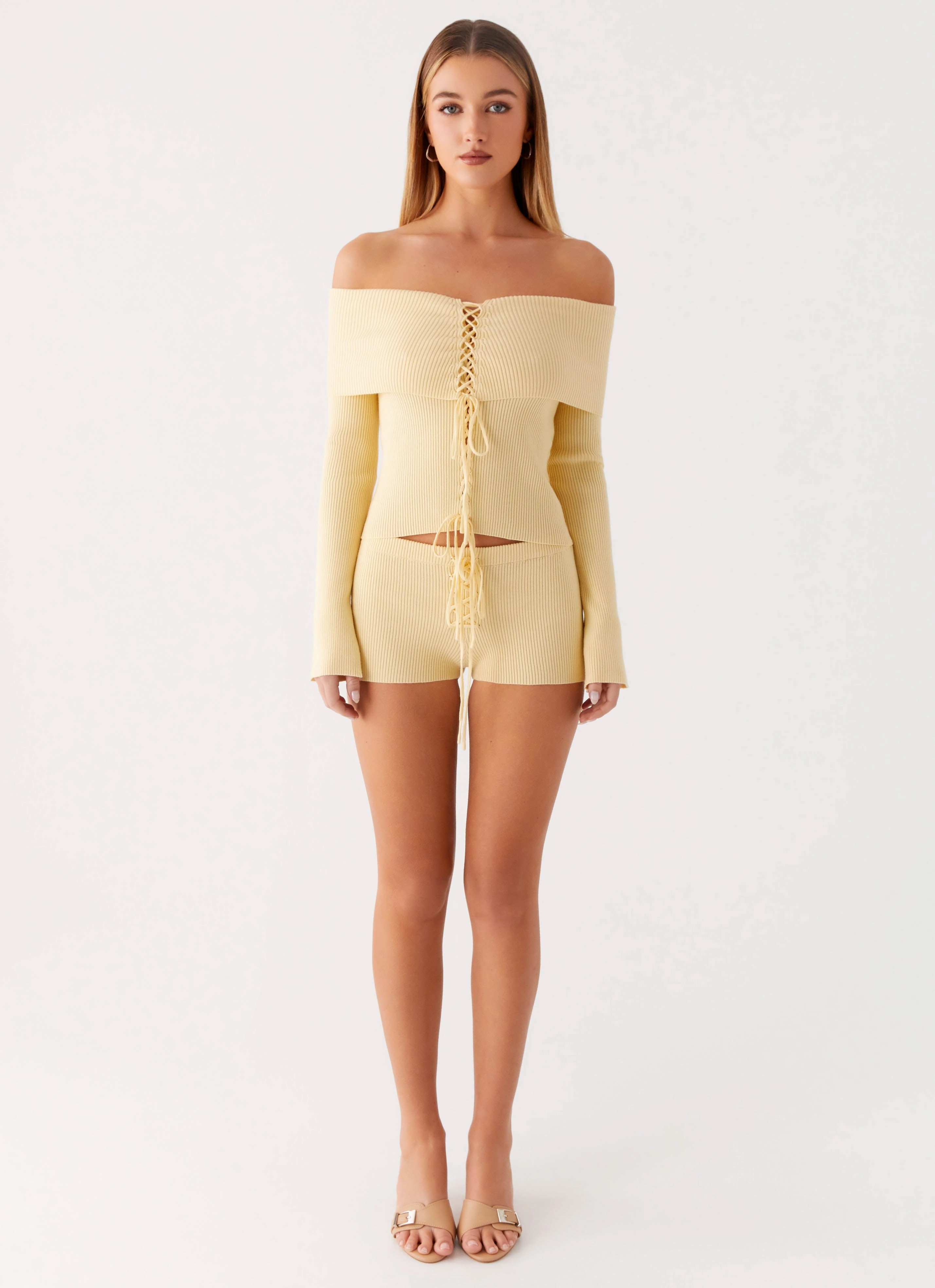 SnagFreeKnit NonIrritating Seams Muted Muse Knit Long Sleeve Top - Yellow