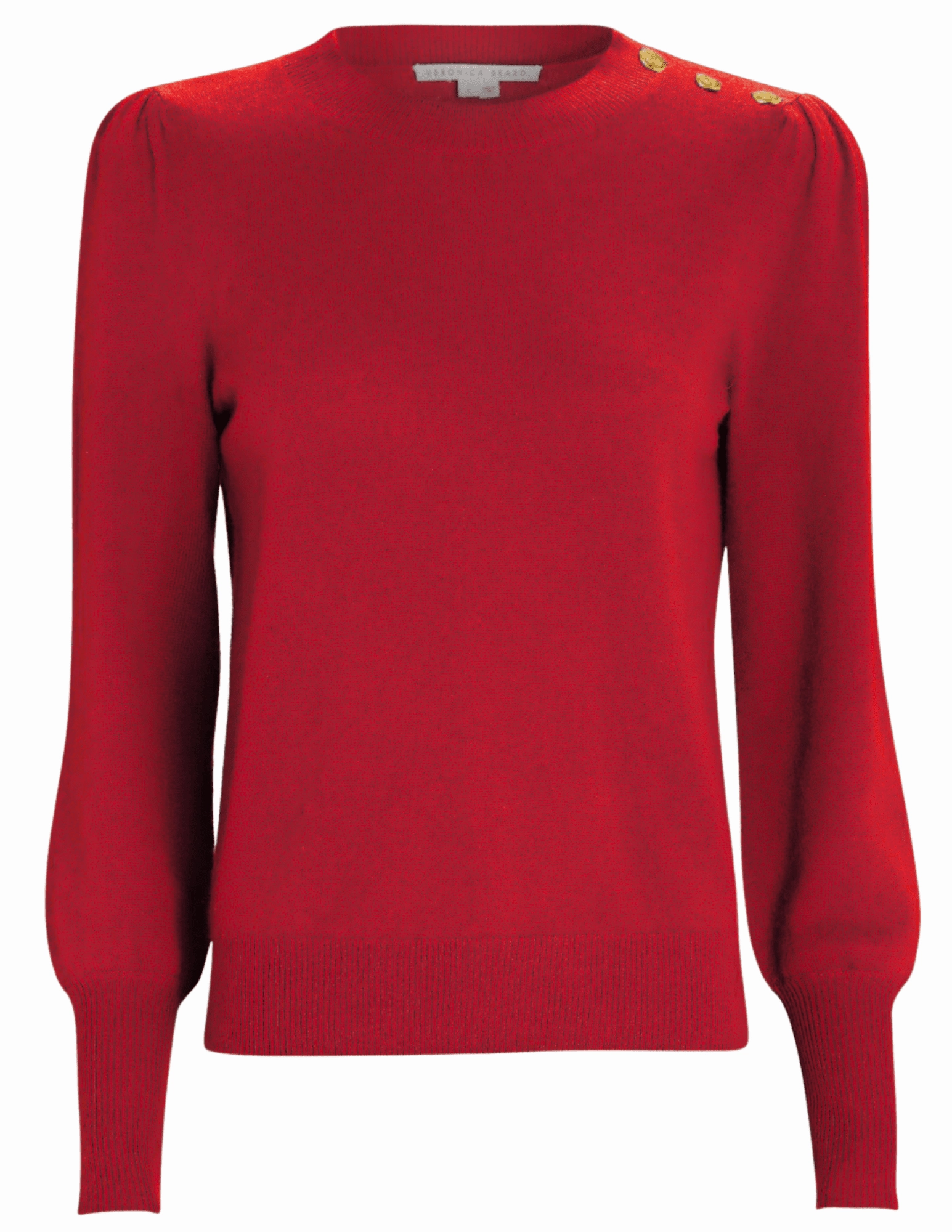 Ribbed Hem Veronica Beard Nelia Button Cashmere Pullover