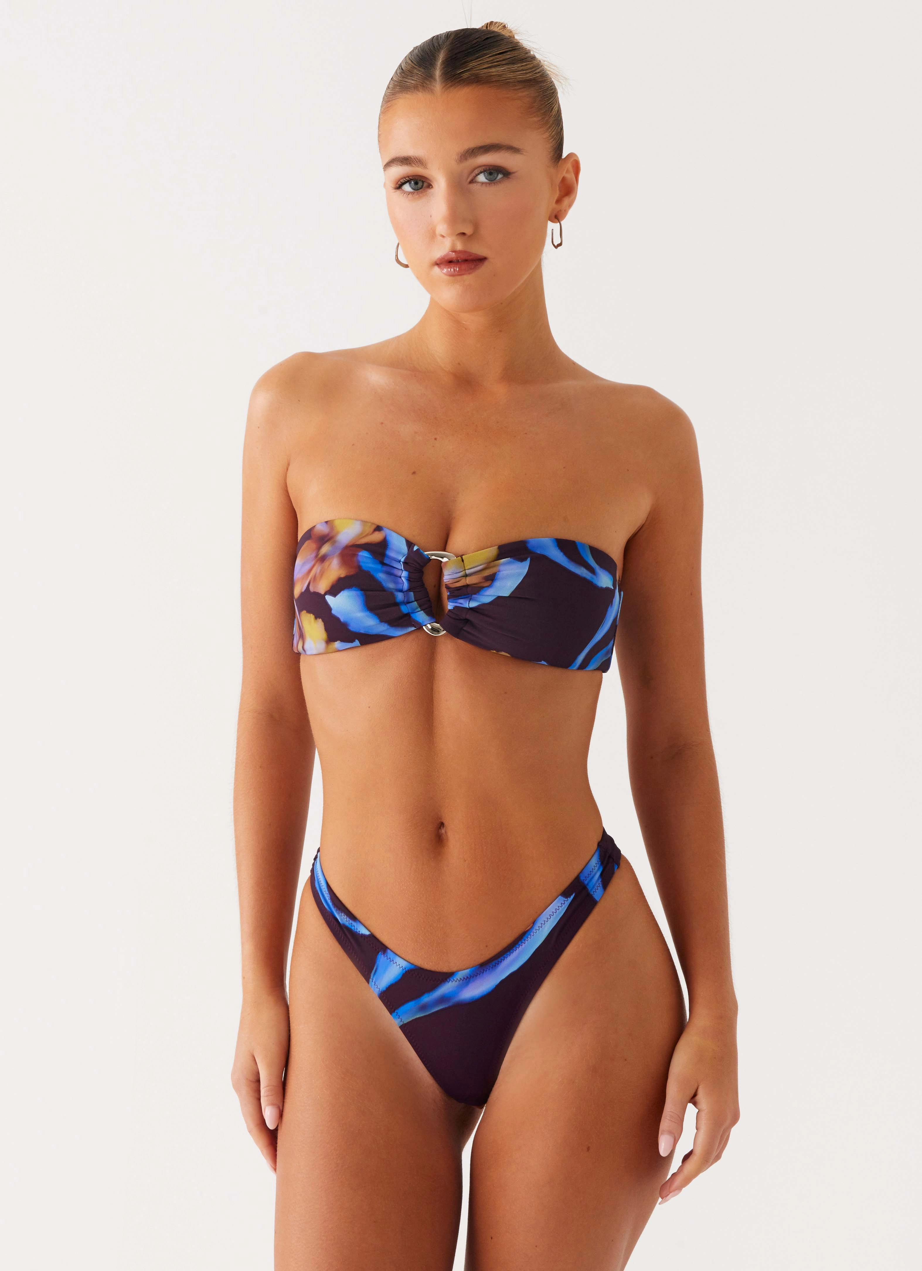 Cuba Bikini Bottoms - Dark Floral Anti Chafing Design