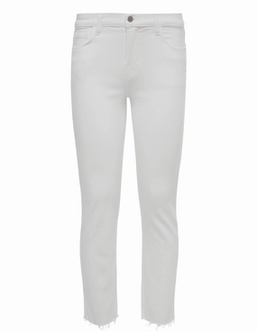 L'AGENCE Sada High Rise Cropped Slim Jeans In Blanc Modern Couple Look Cool Day Look