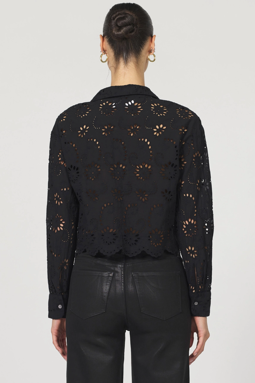 Miranda Eyelet Lace Top Airflow Mesh Insert LightweightTexture
