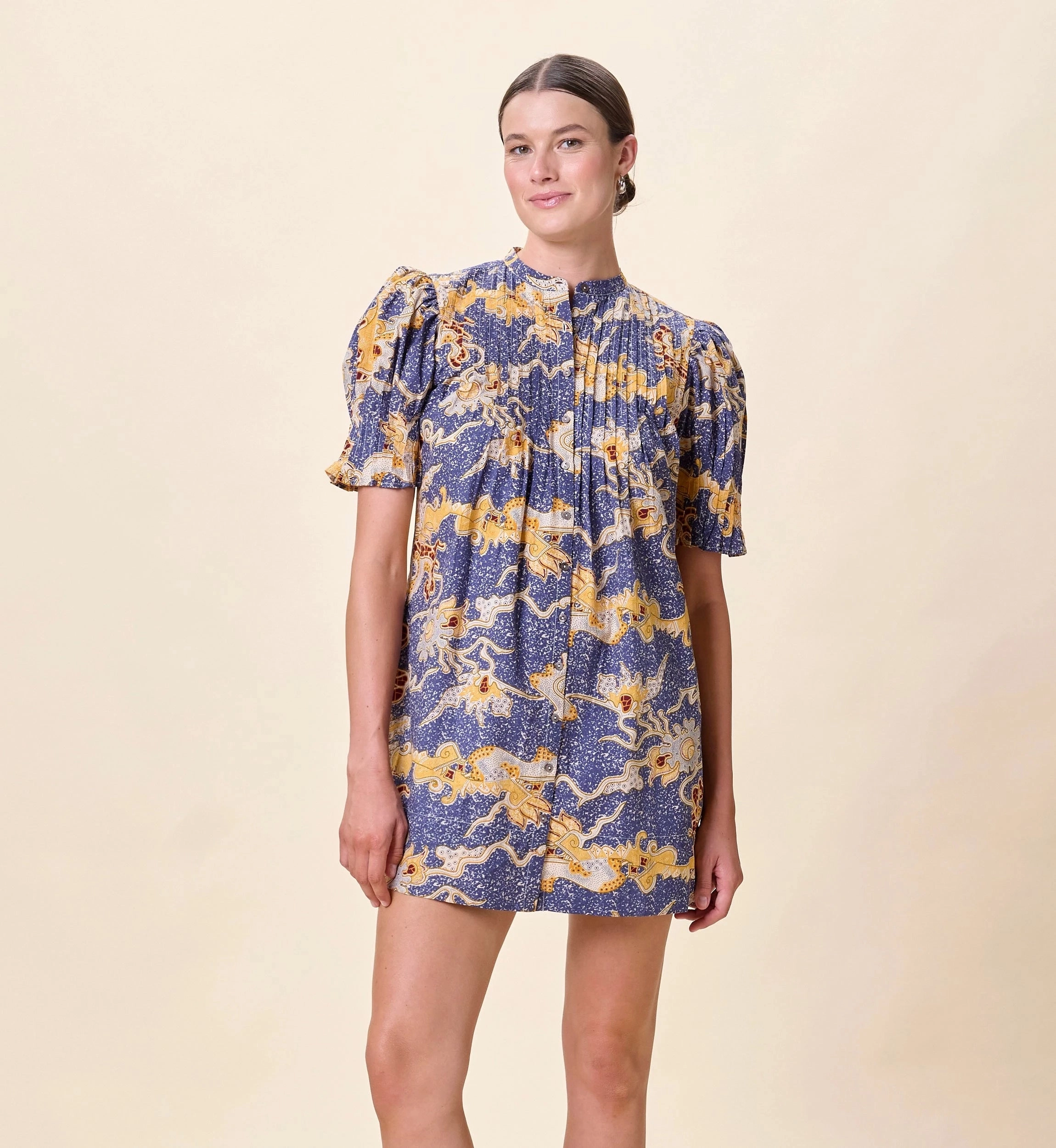 High Durability Material AntiPilling Surface Nadia Mini Dress | Blue Castello