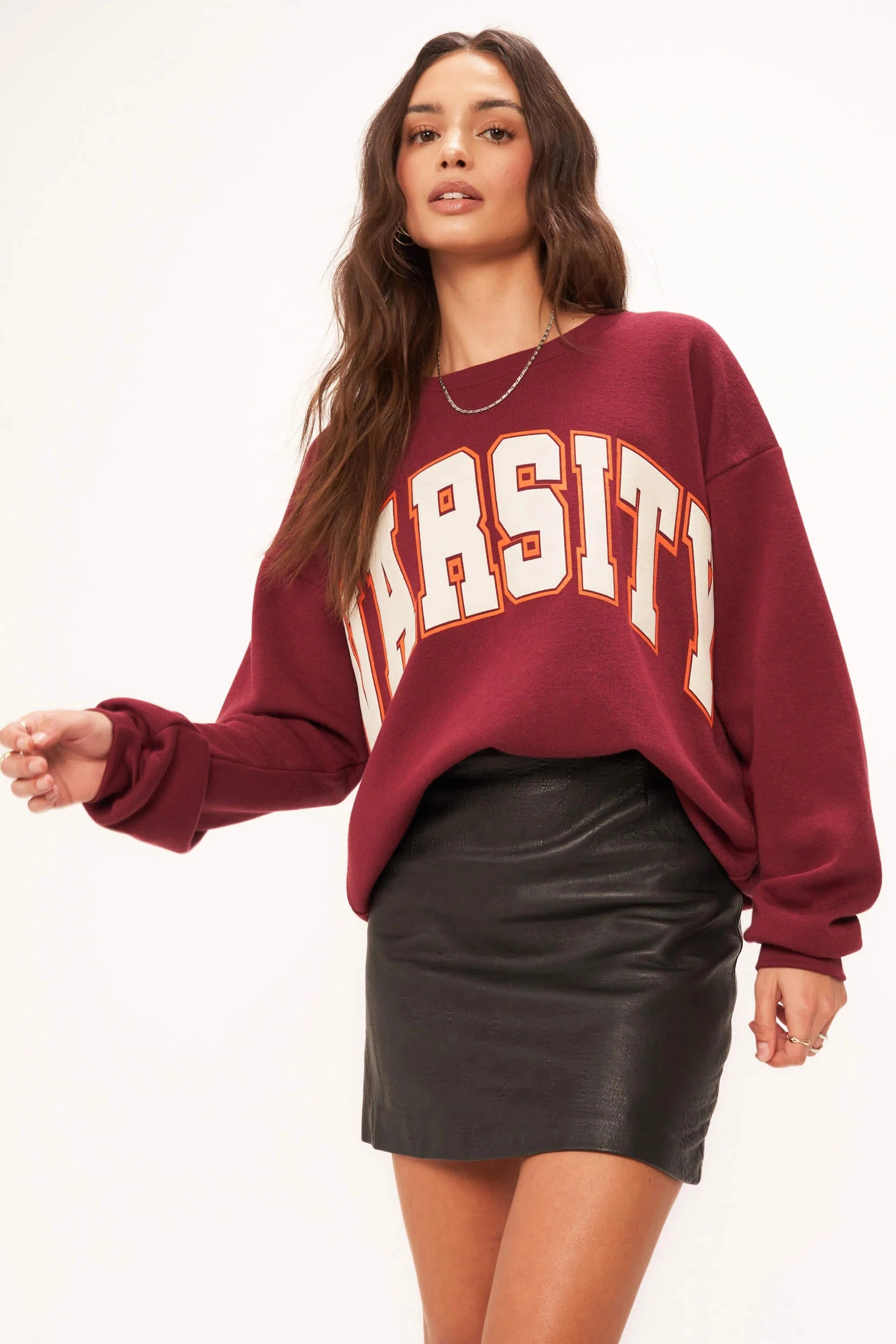 Varsity Sweatshirt Textured Weave